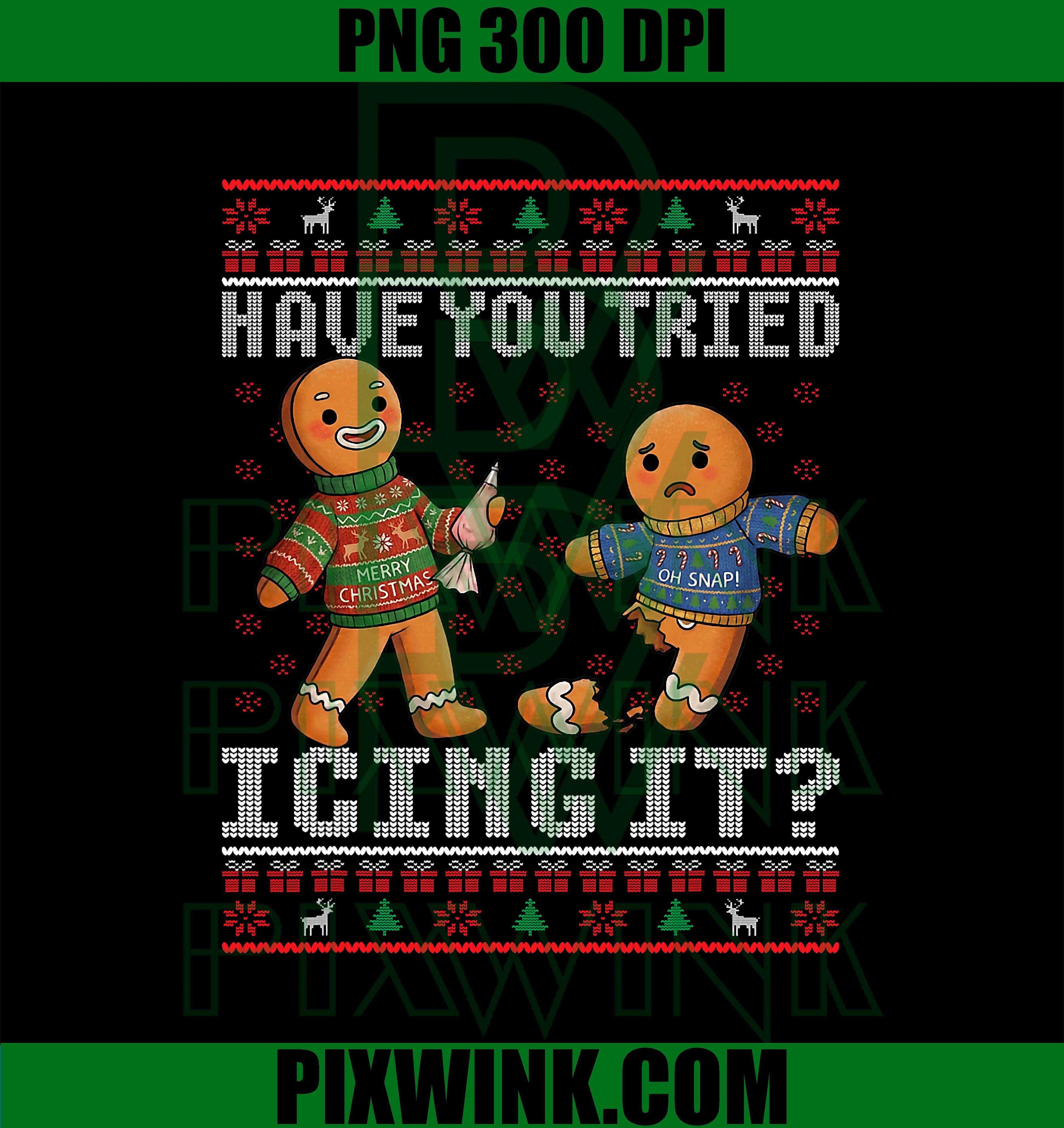 Have You Tried Icing It, Ugly Christmas Gingerbread Nurse PNG