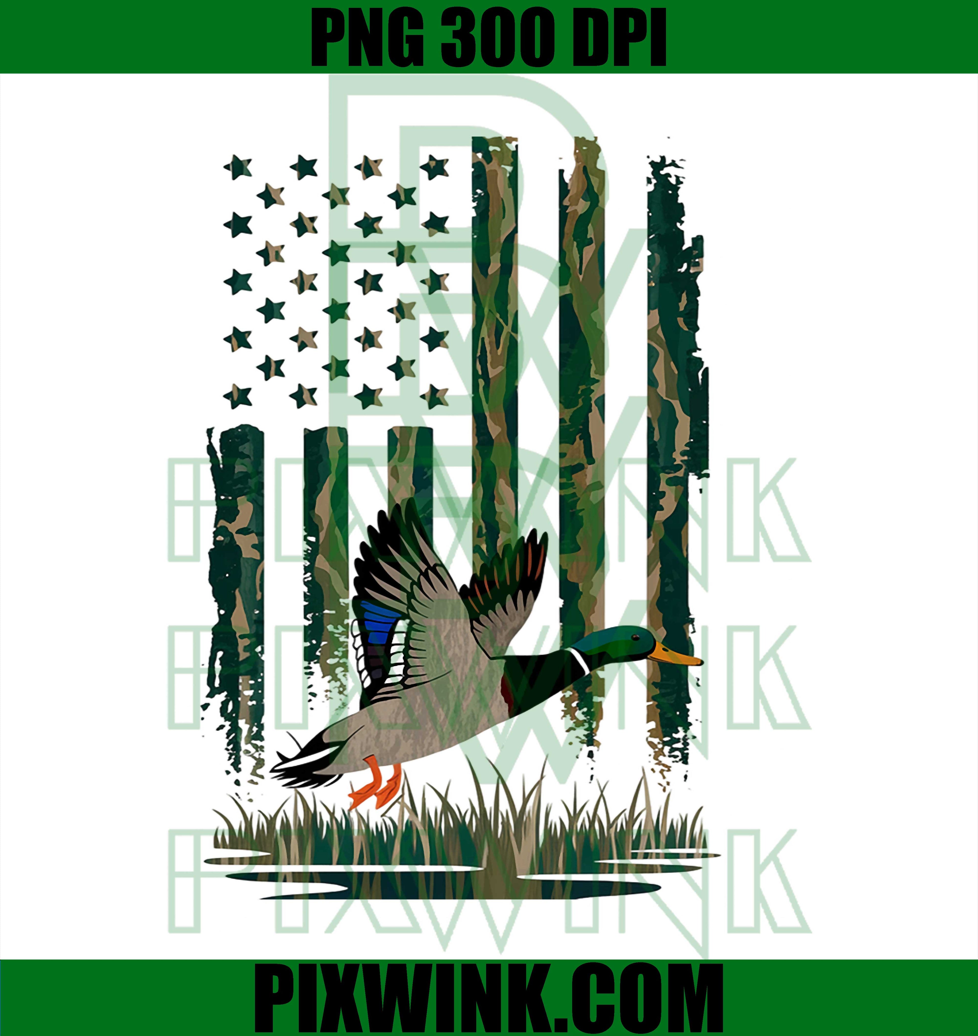 Camo Duck Hunting American Flag Country, Waterfowl USA Flag PNG
