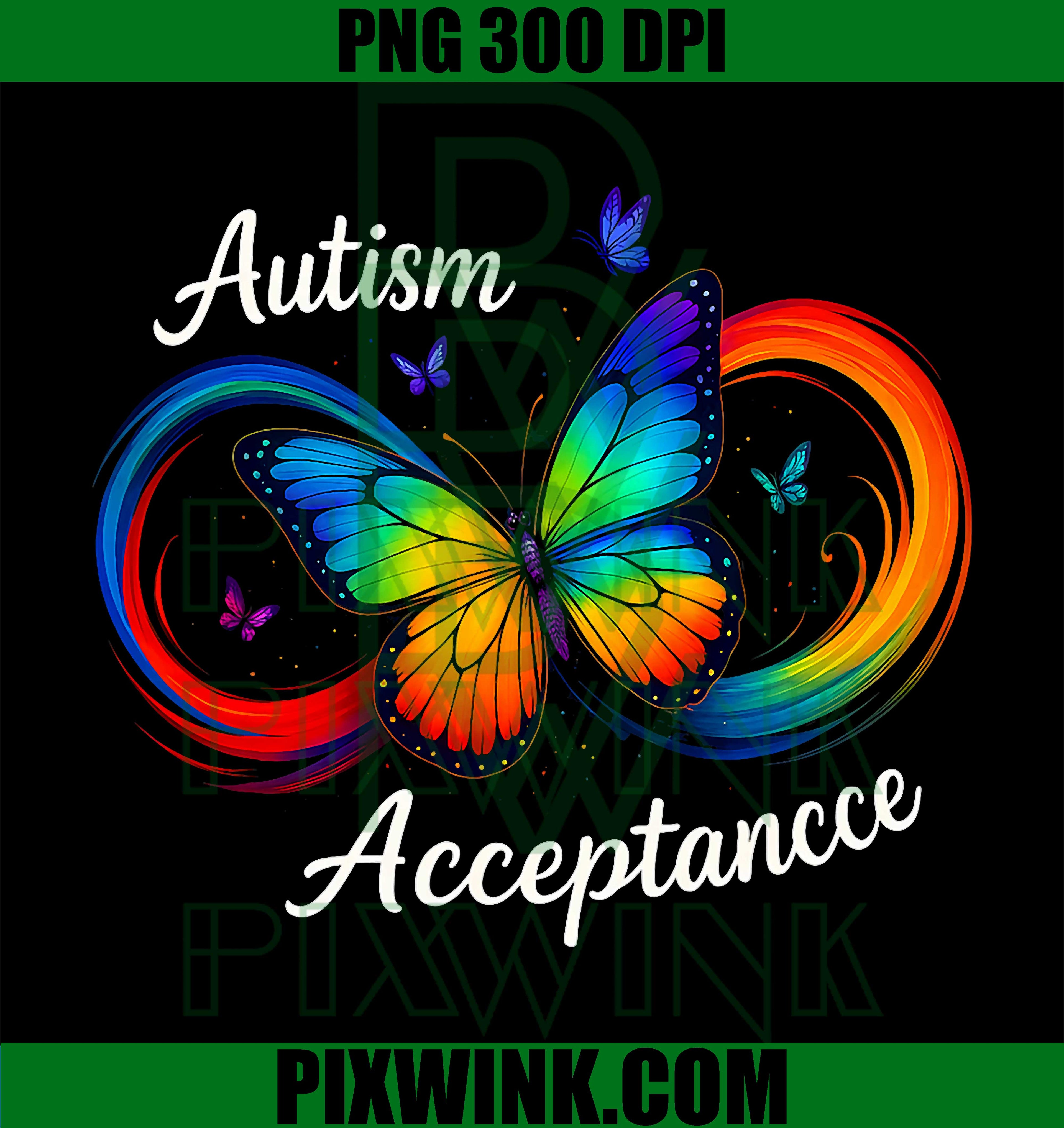 Autism Butterfly Infinity PNG, Acceptance Awareness PNG, Support Autism PNG