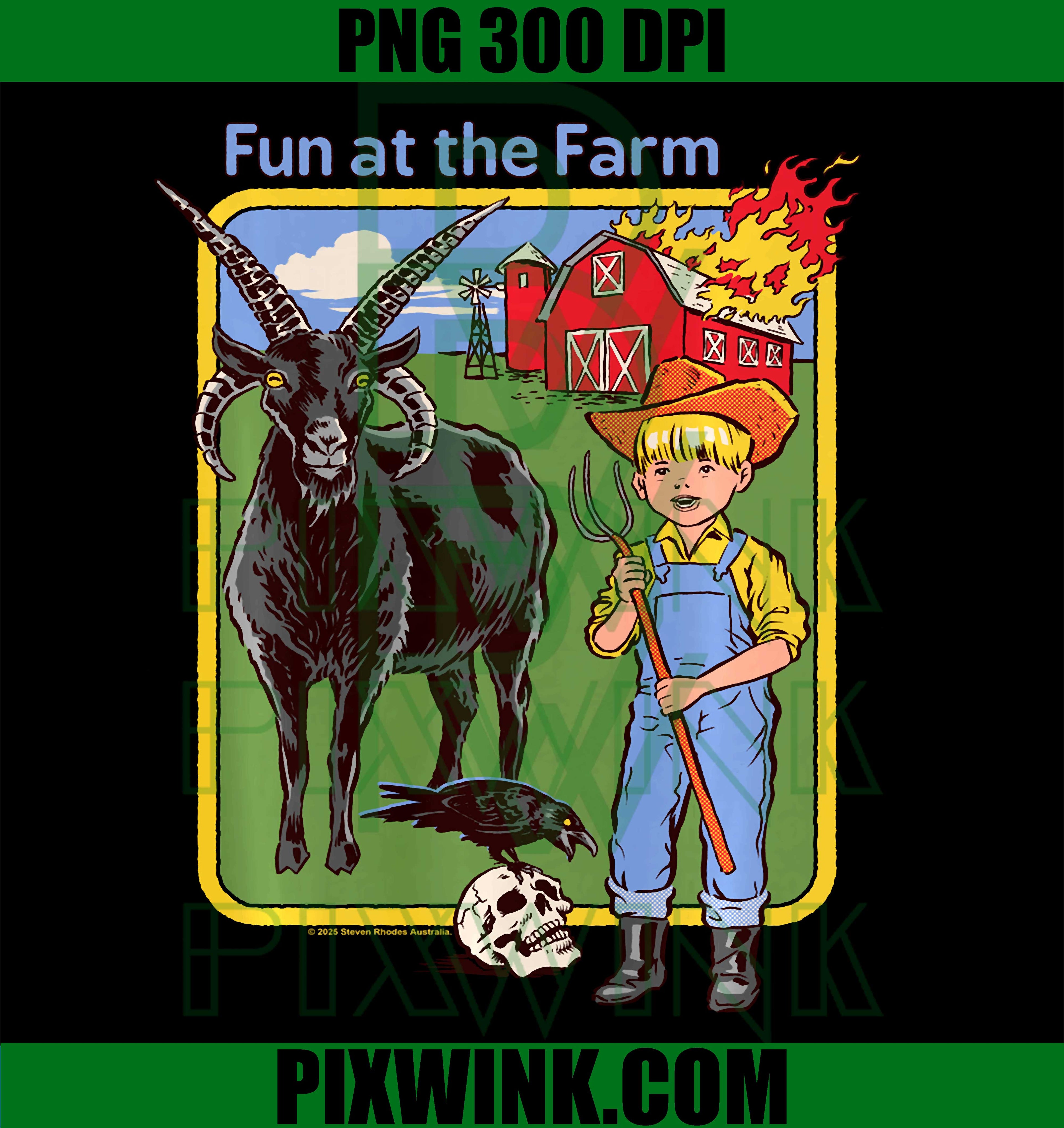 Fun at the Farm PNG, Sarcastic Retro Vintage Funny Humor PNG