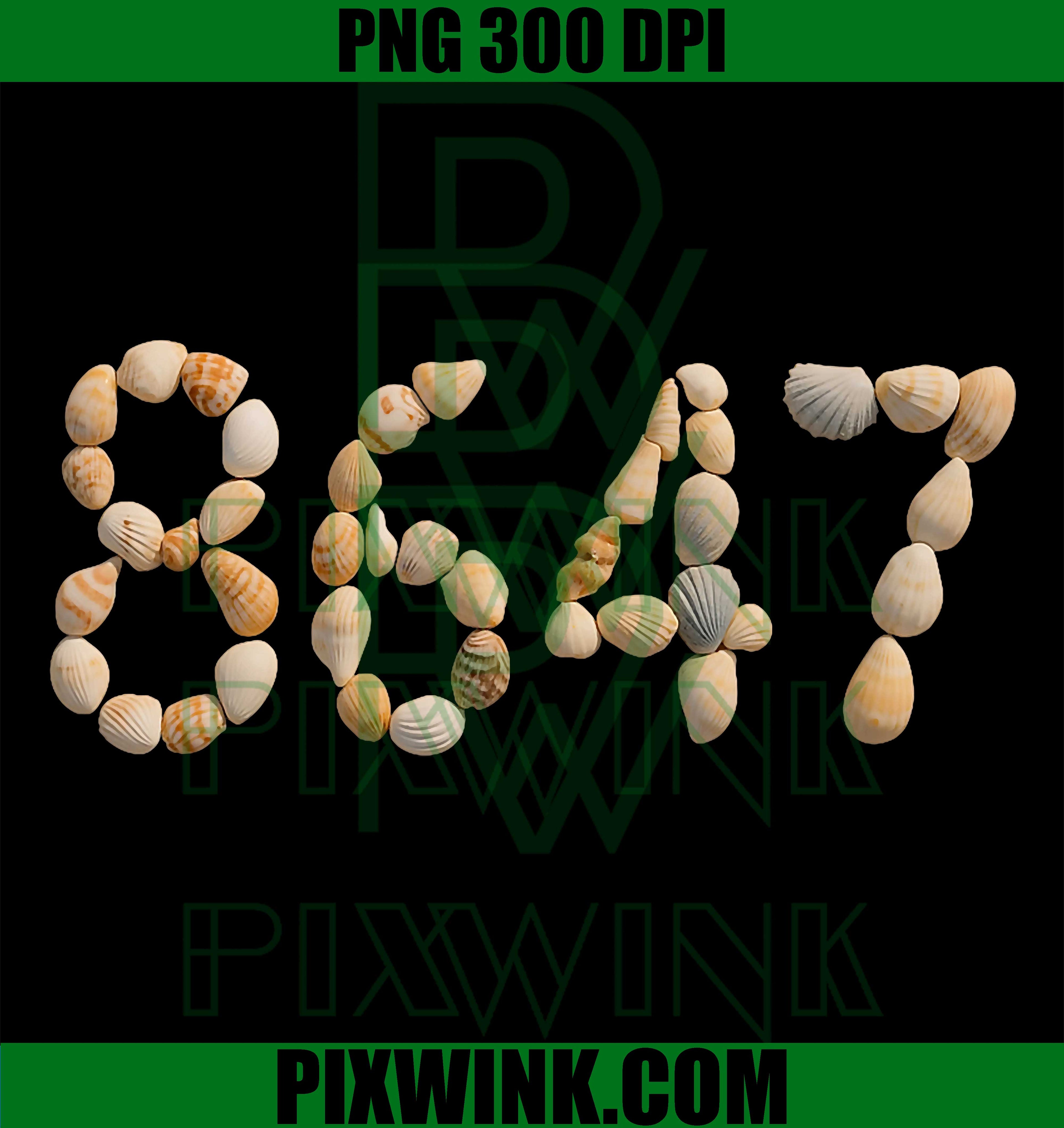 86 47 Seashells PNG, Summer Beach Shells PNG Funny Coastal Design