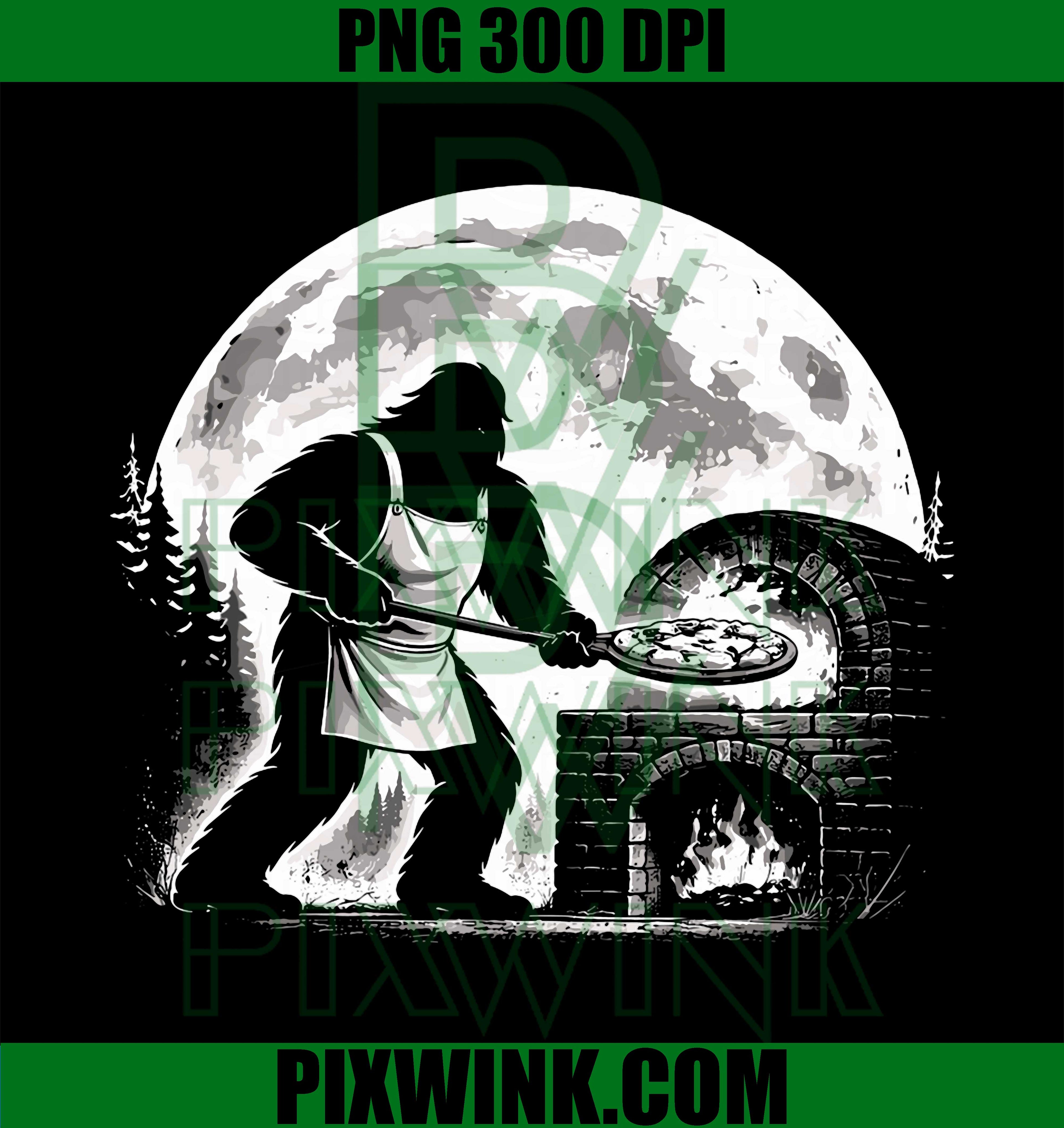 Bigfoot Pizza Chef PNG, Italian Food Funny Design PNG