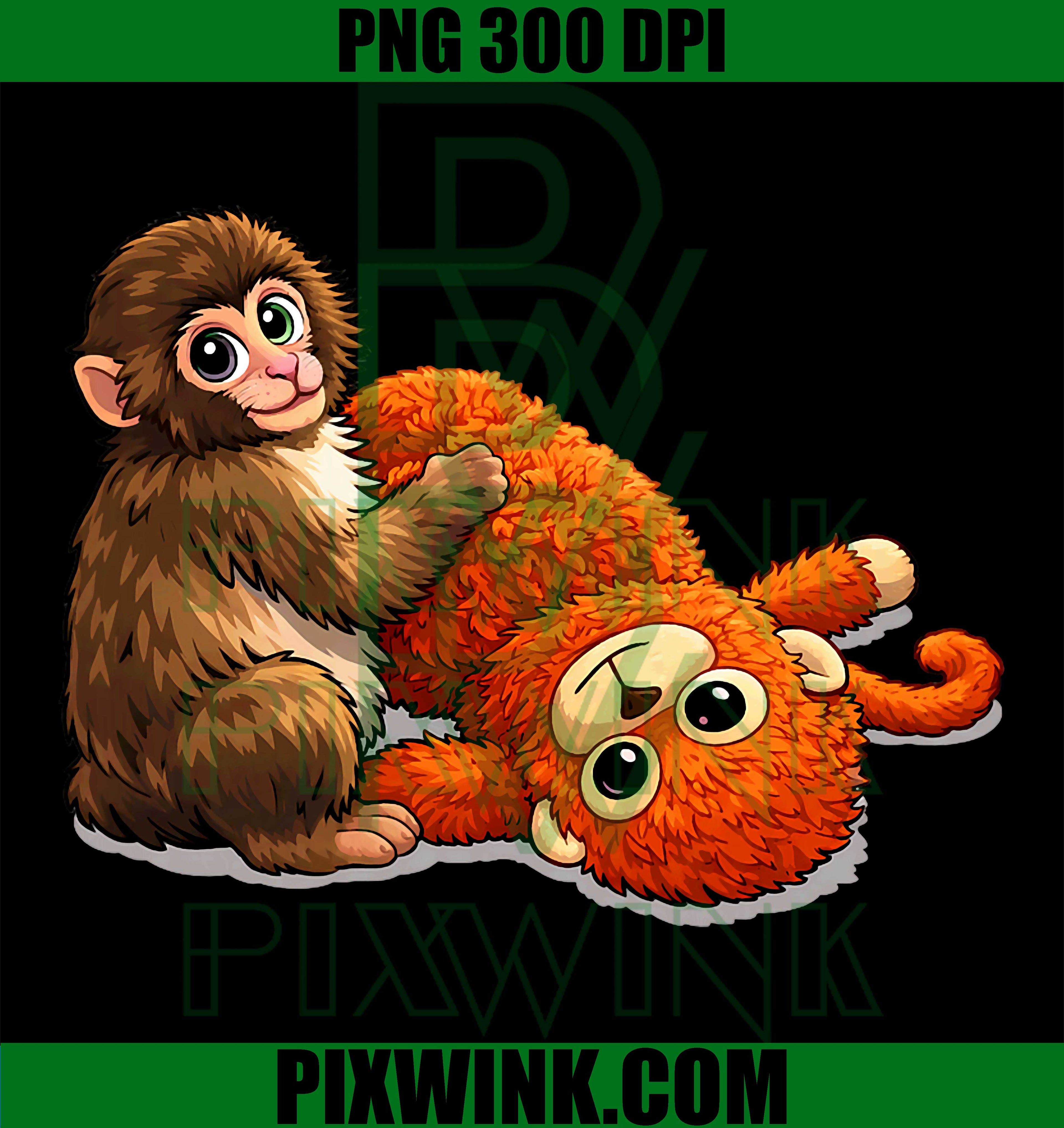 Baby Monkey Punch PNG, Funny Monkey Design PNG