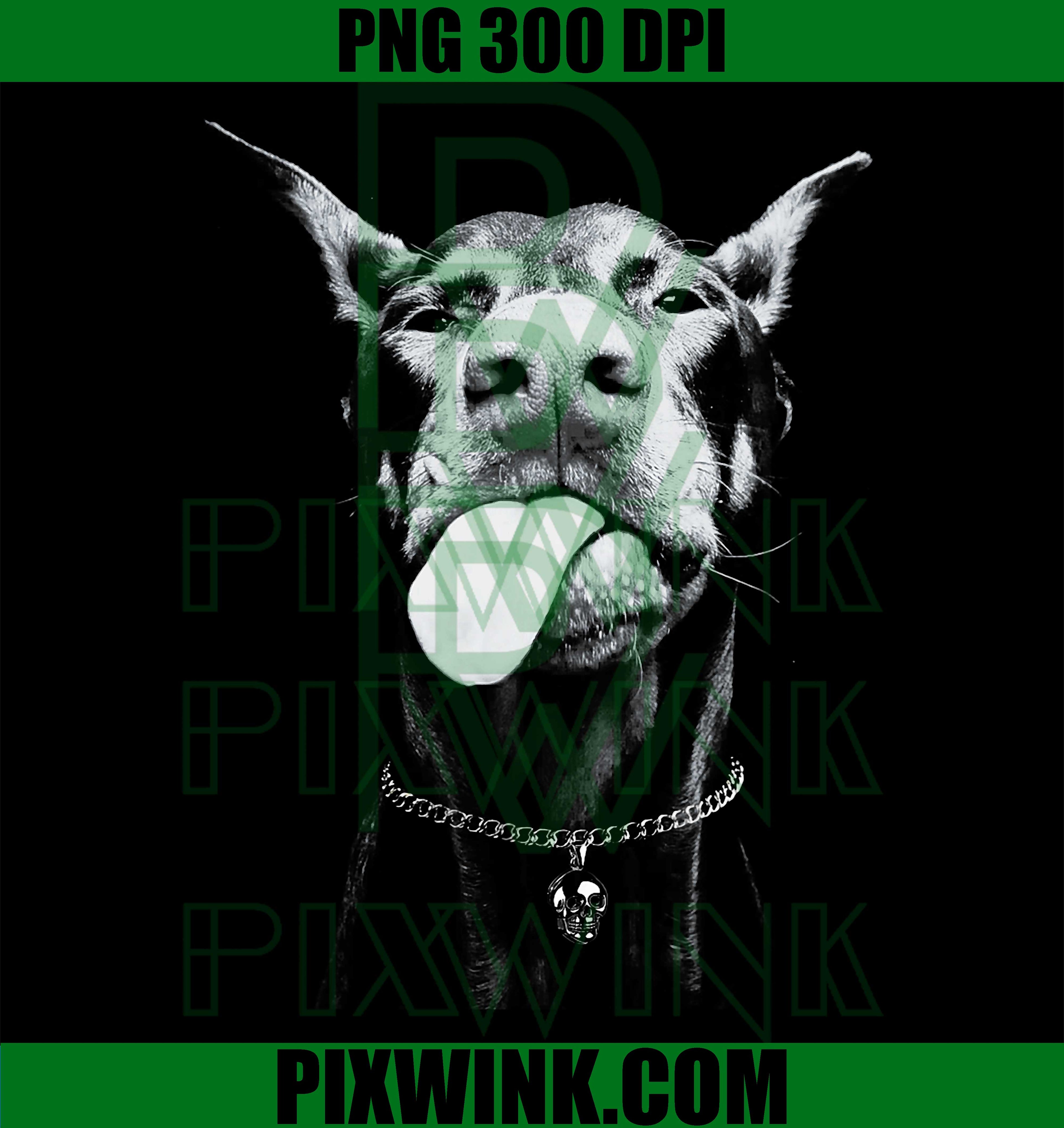 Bold Playful Doberman PNG, Tongue Out Dog Vibe PNG