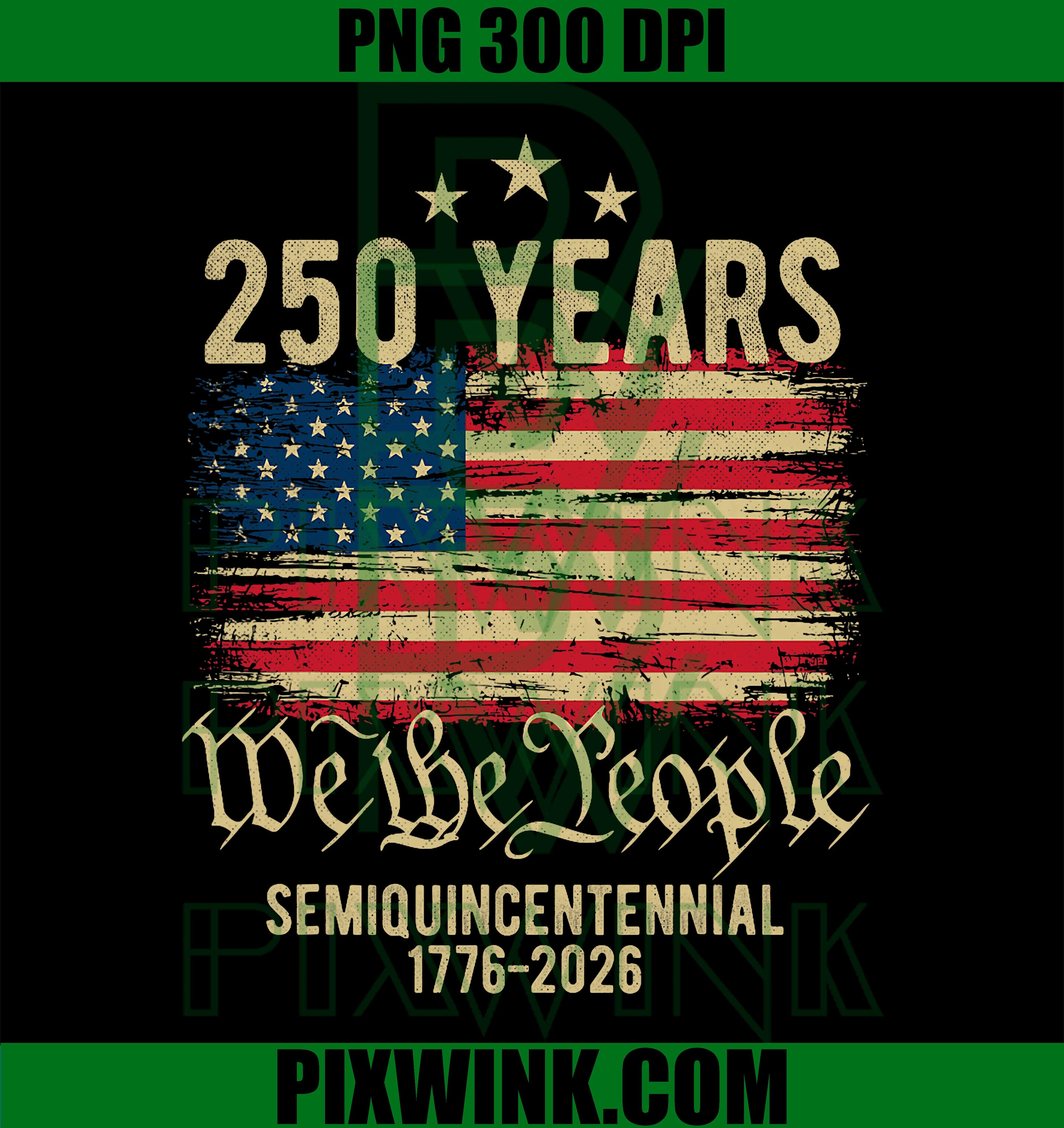250 Years American Flag PNG, 250th Anniversary USA