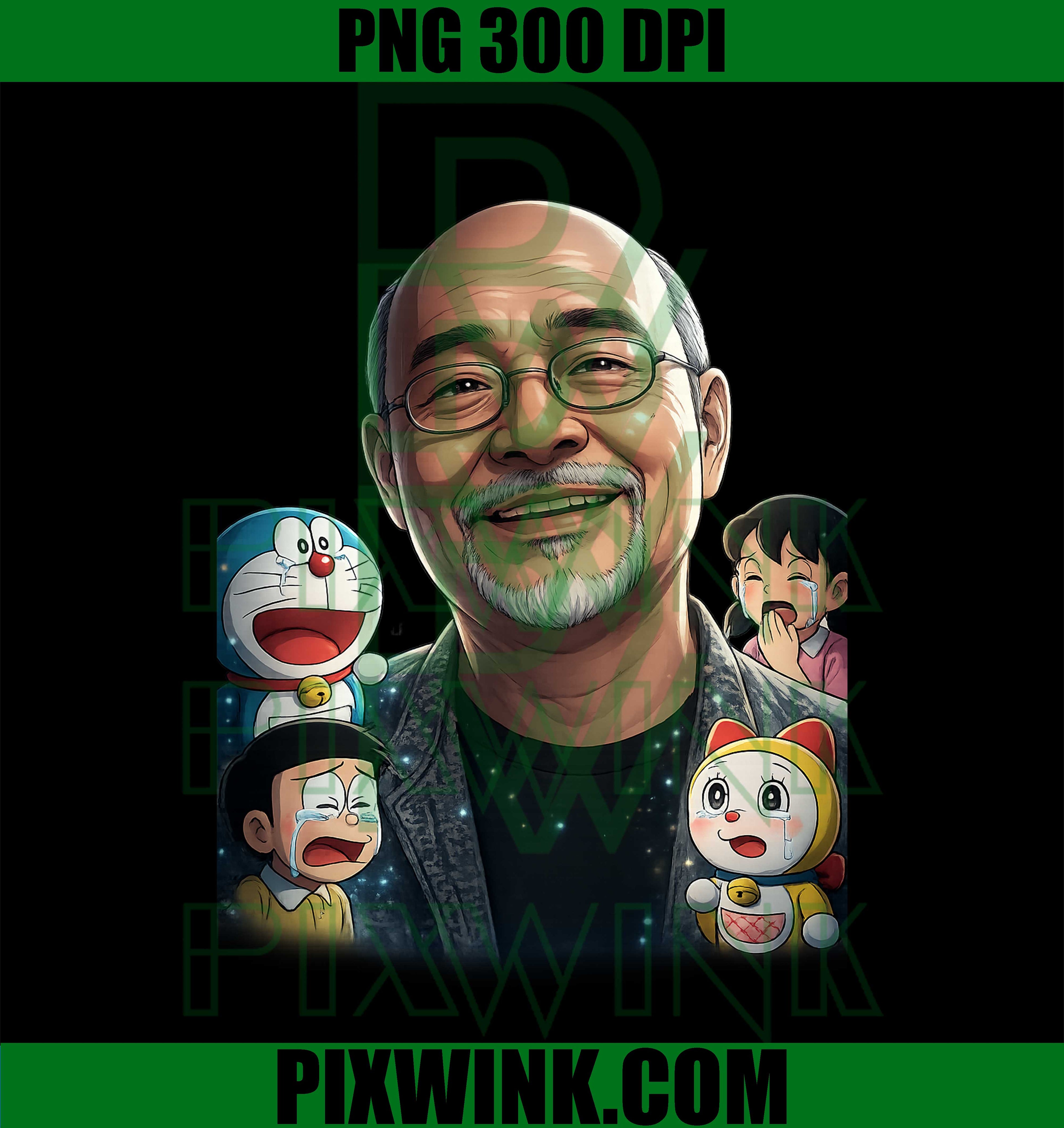 Tsutomu Shibayama Tribute PNG, Doraemon Memorial Art PNG, Anime Legend PNG