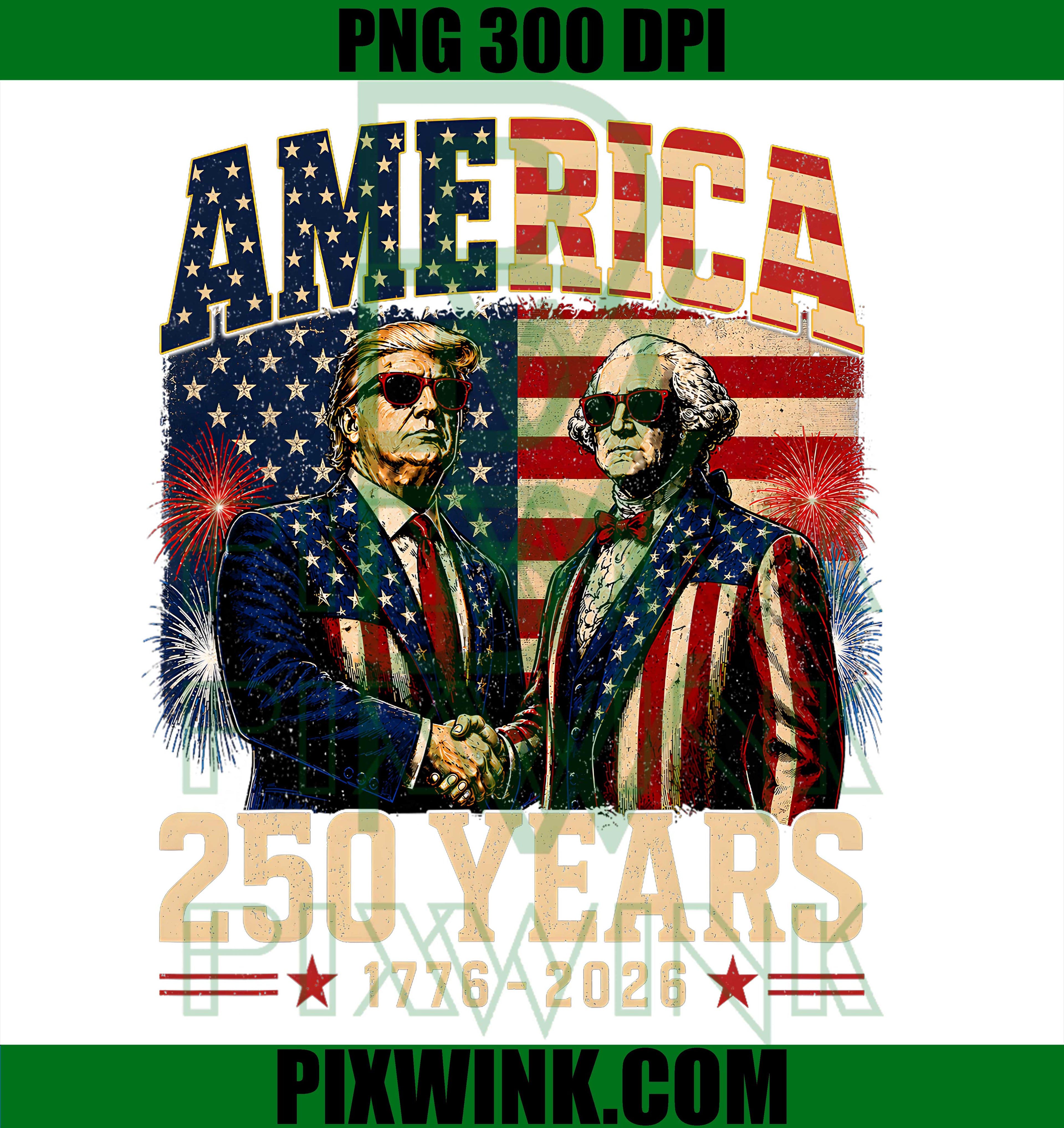 Trump Washington Vintage PNG, America 250th Anniversary PNG Art
