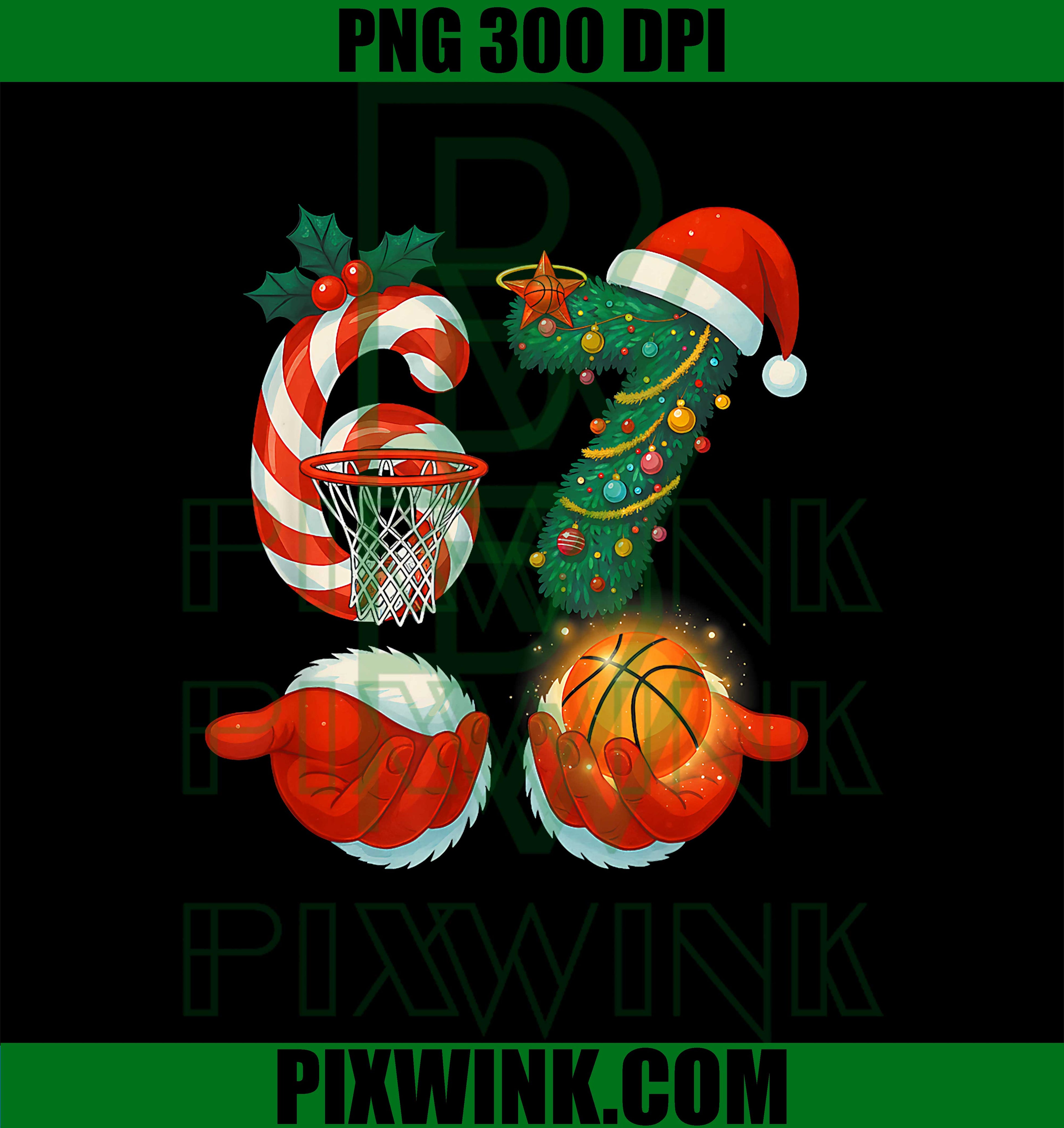 6 7 Meme Basketball Gen Alpha Slang PNG, 67 Christmas PNG, Gen Alpha Sports Design PNG