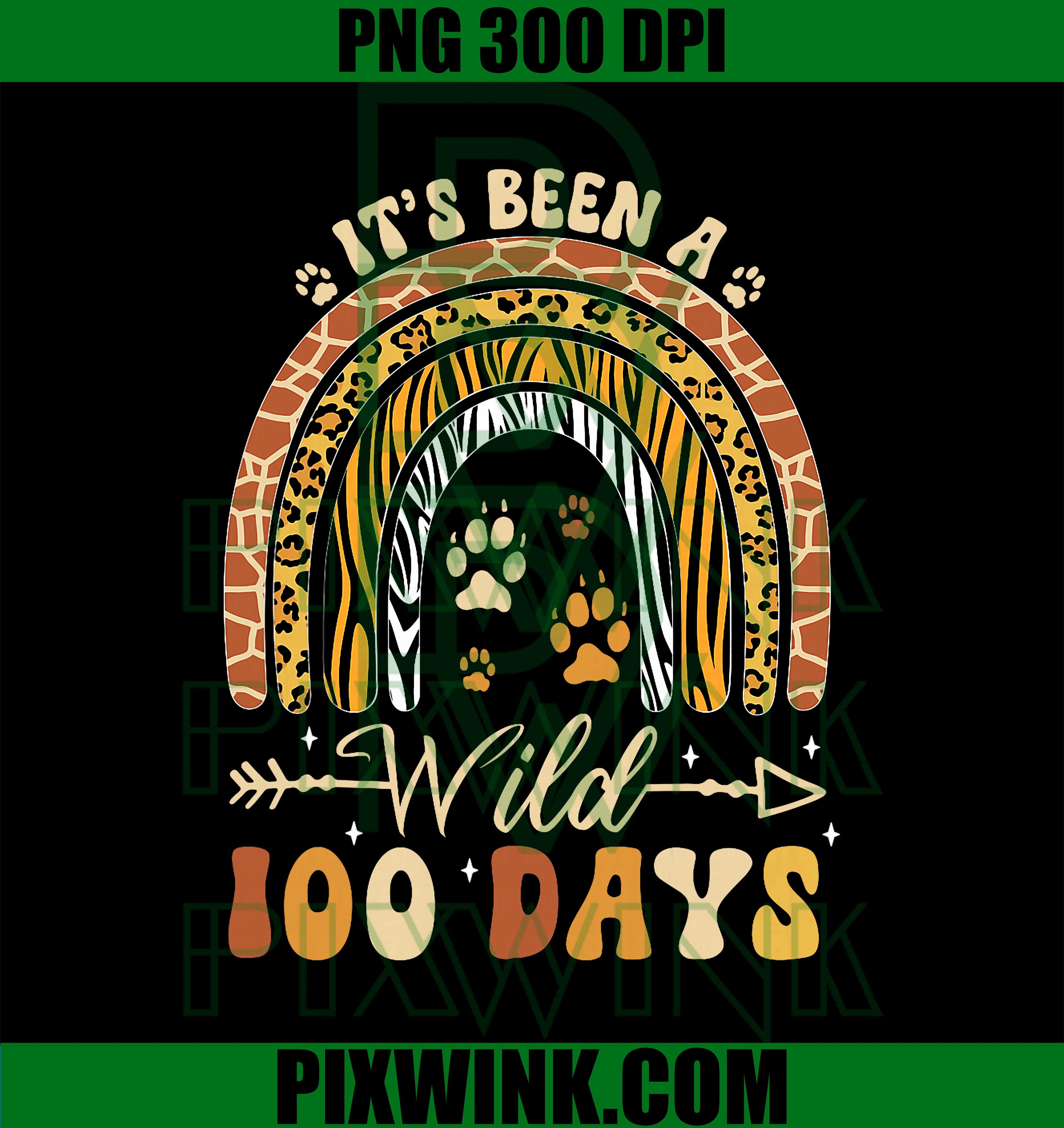 100 Days of School Wild Rainbow, 100th Day of School PNG