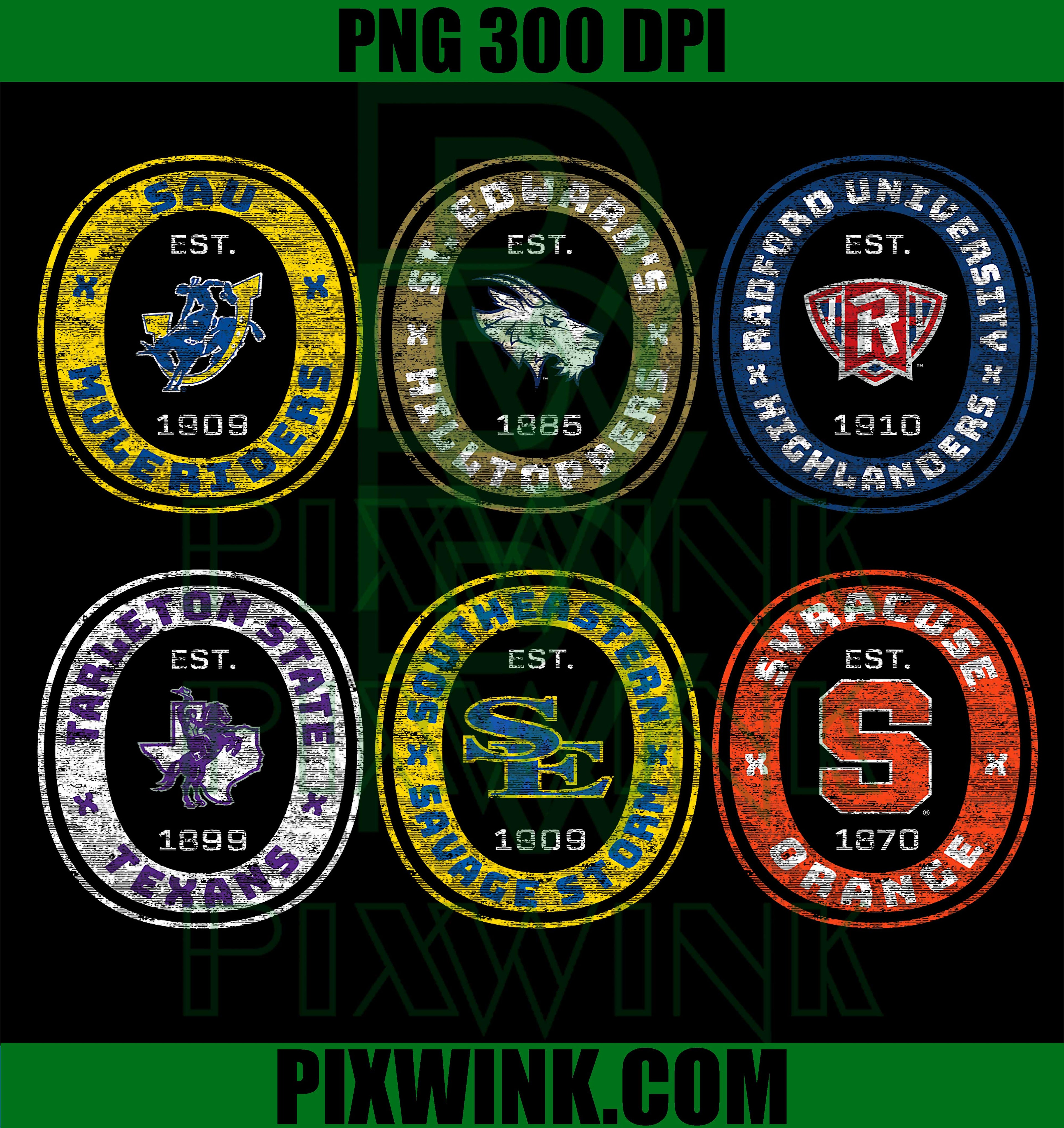 Vintage College Logo Bundle PNG, University Mascot PNG, Retro School PNG