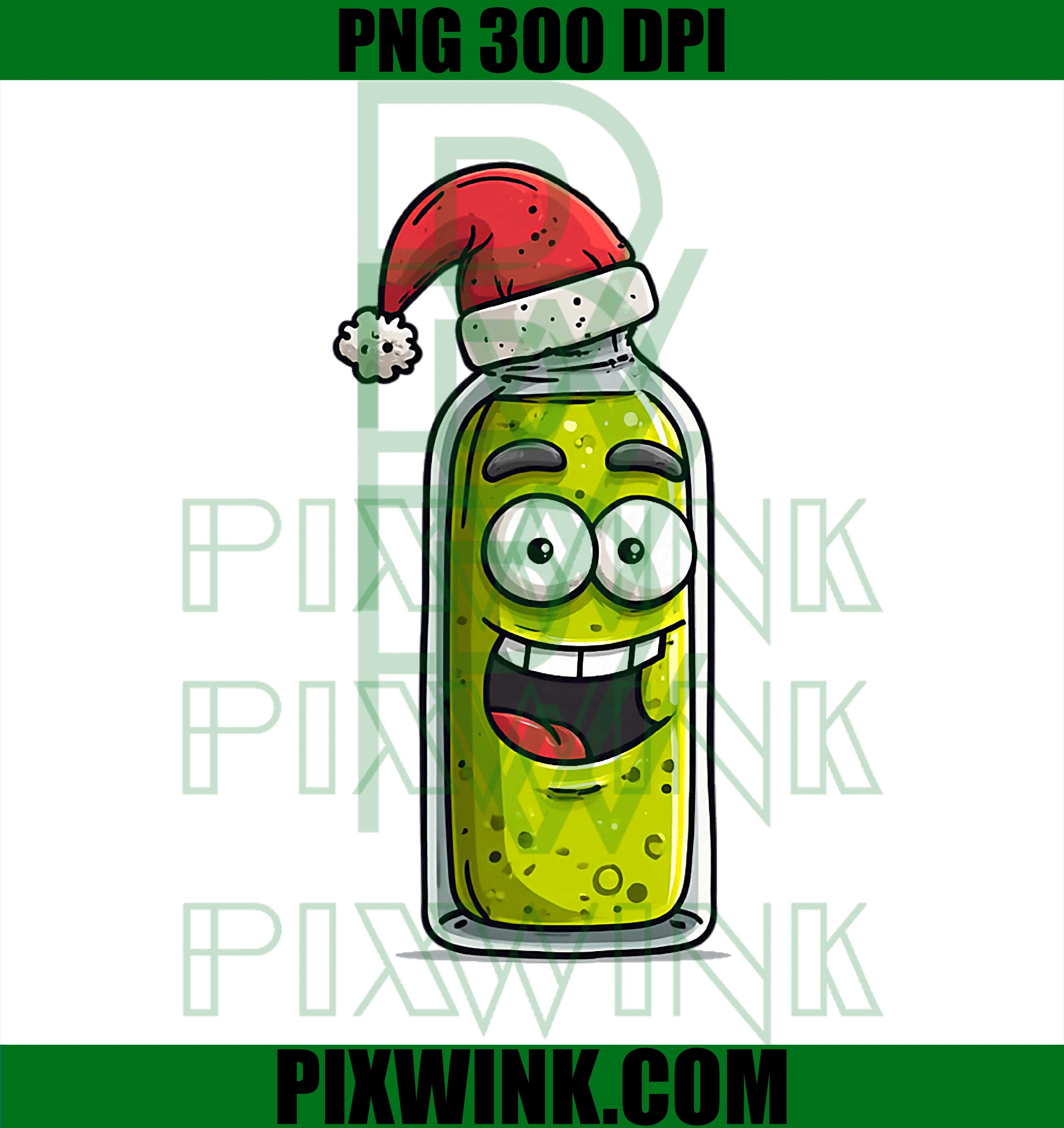 Laughing Green Bottle Costume with Christmas Hat PNG