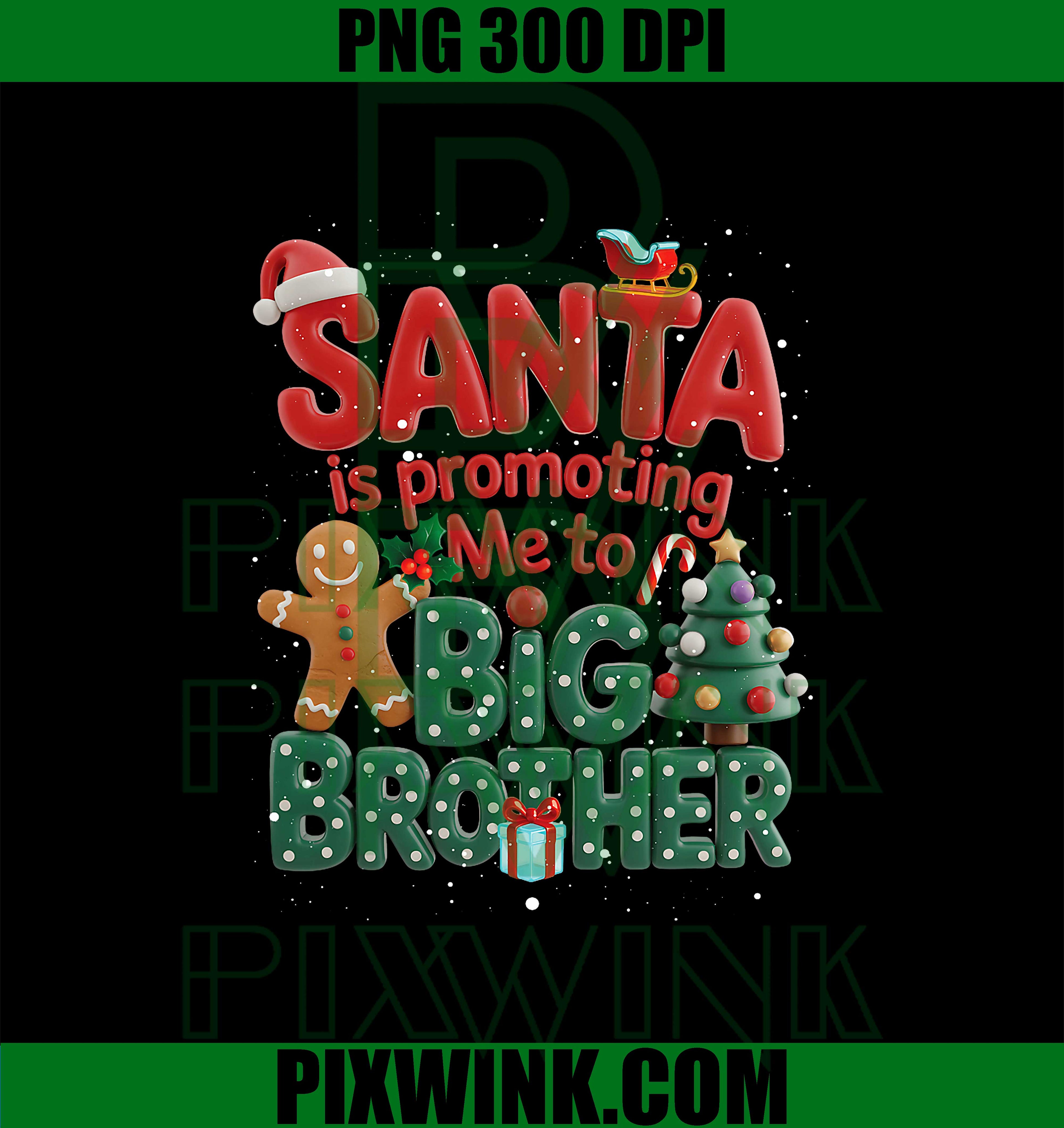 Santa Promoting Me to Big Brother PNG, Christmas Family Holiday PNG, Holiday Saving PNG