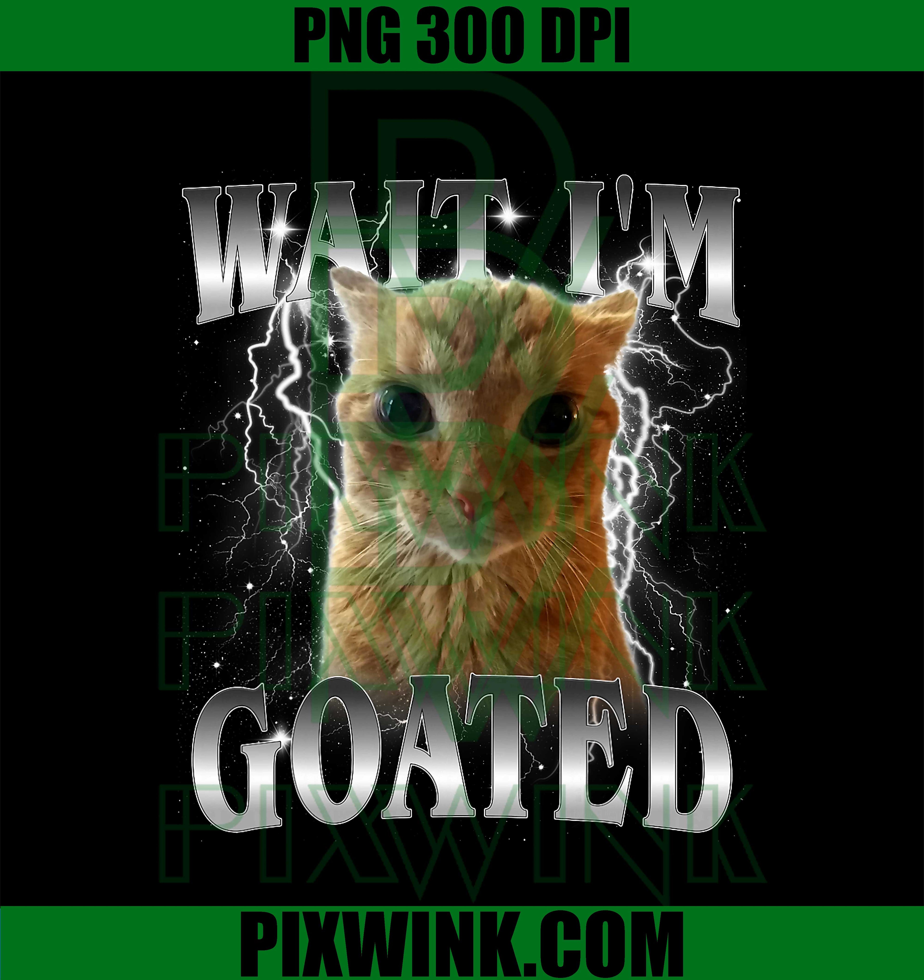 Wait Im Goated Cat Meme PNG, Funny Staring Cat PNG
