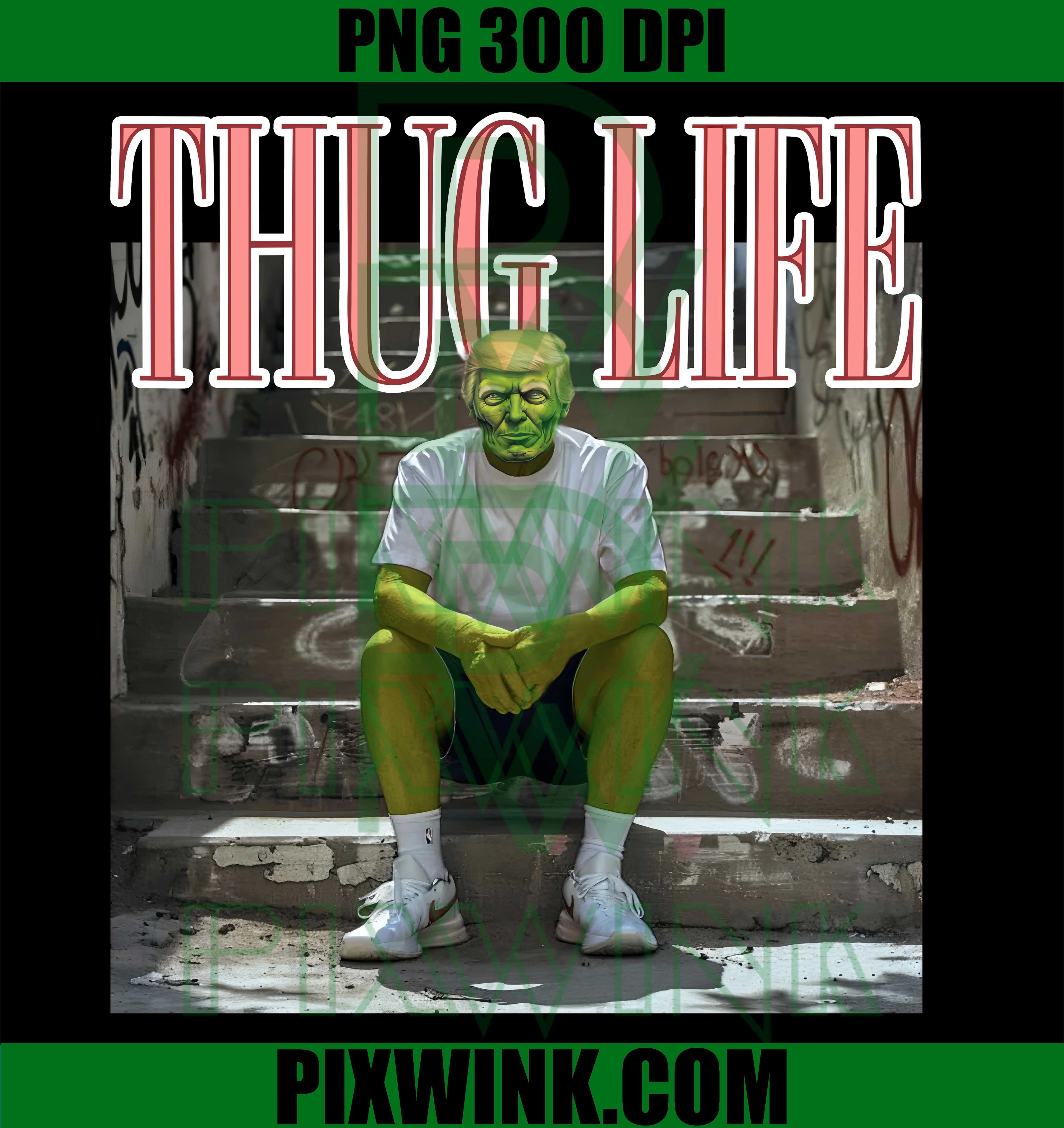Donald Trump PNG, Thug Life Grinch PNG, Mashup Political Art PNG
