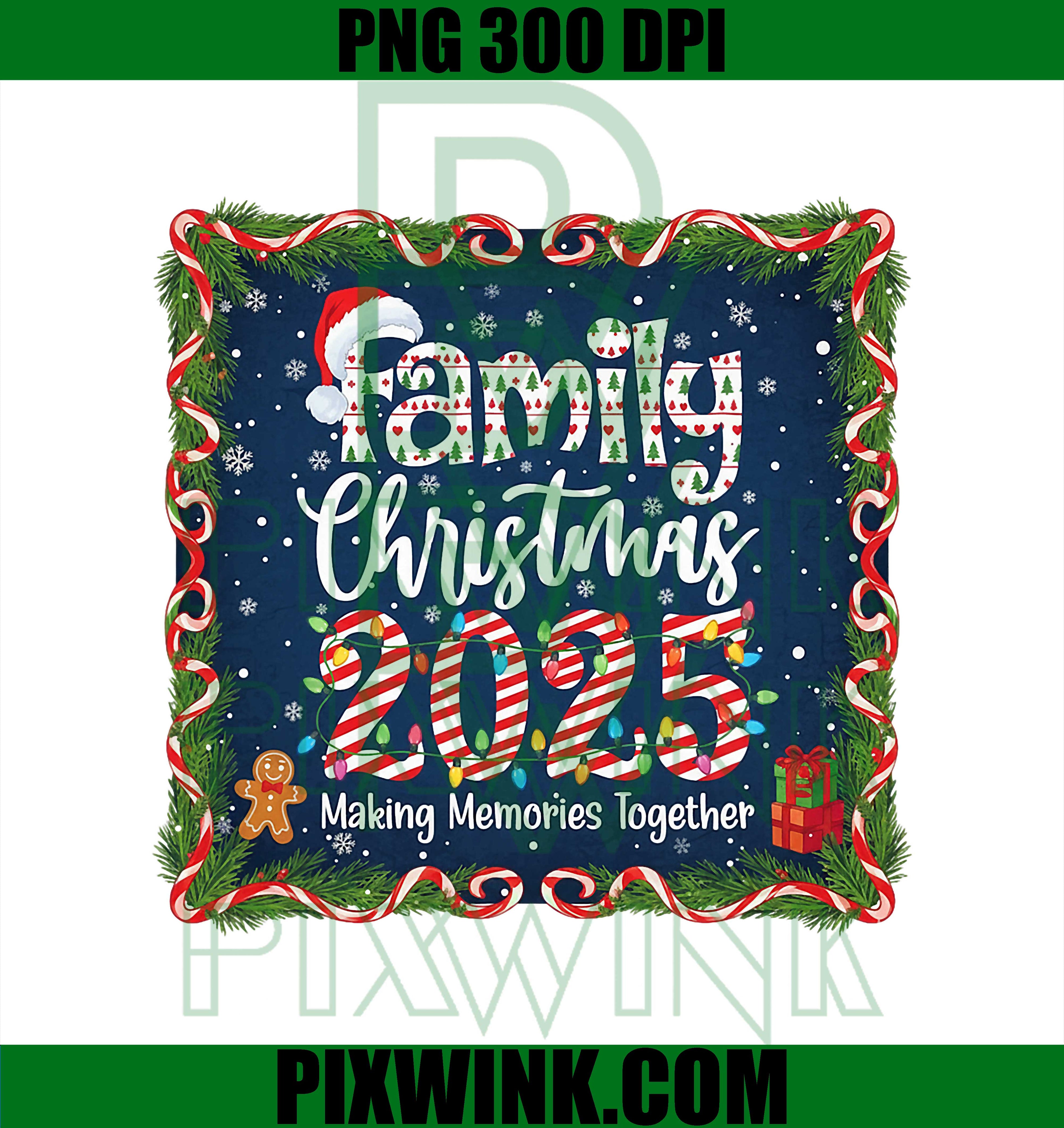 Merry Christmas 2025, Family Matching Xmas Holiday PNG