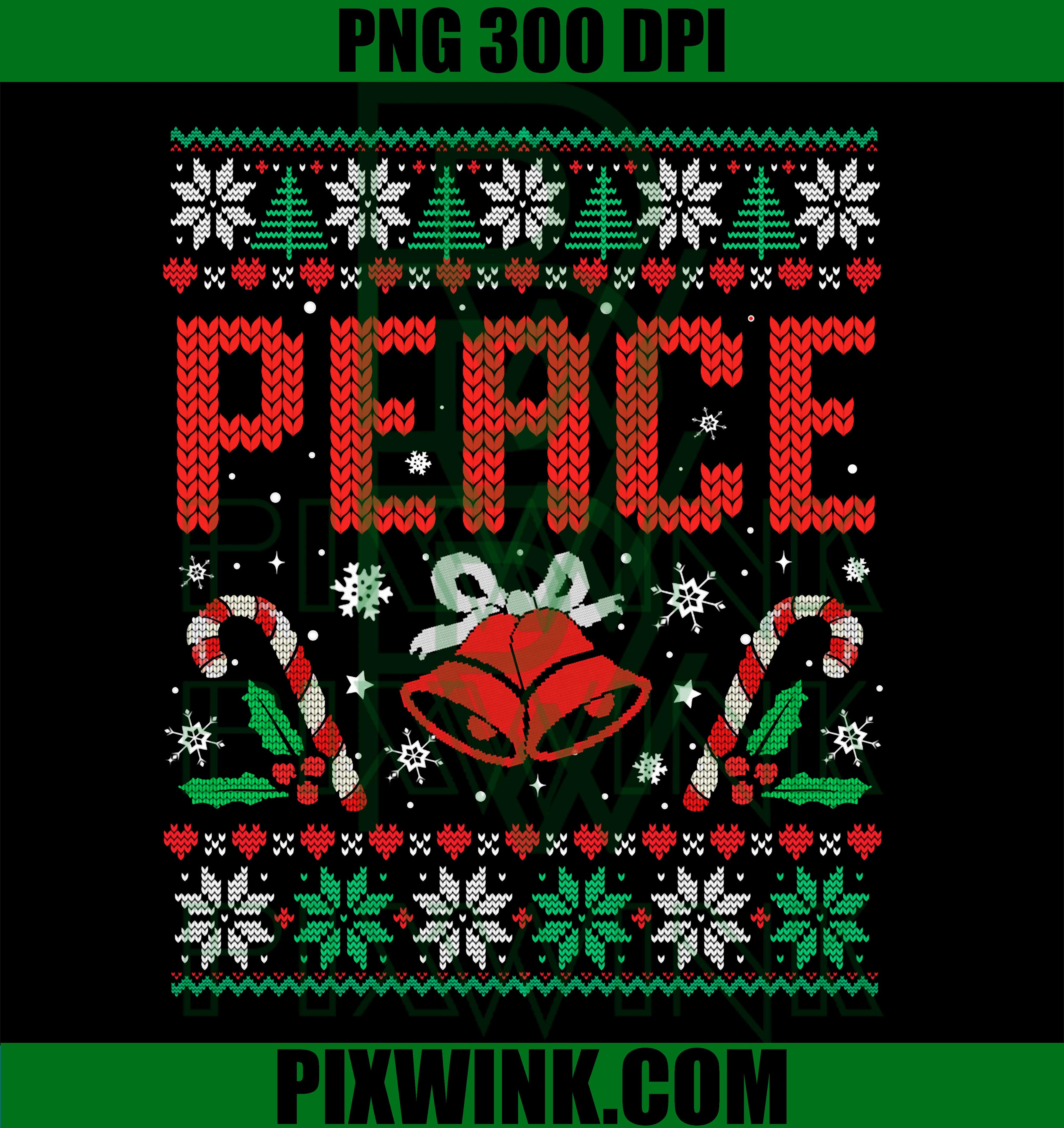 Peace I Come In Peace Couple Matching Christmas Ugly PNG