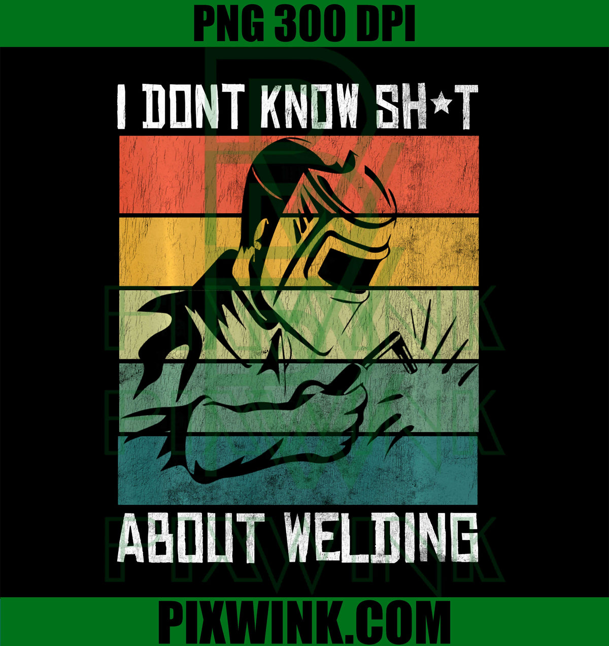 Retro Welder Sunset Welding, Metalworking Industrial Vintage PNG Design