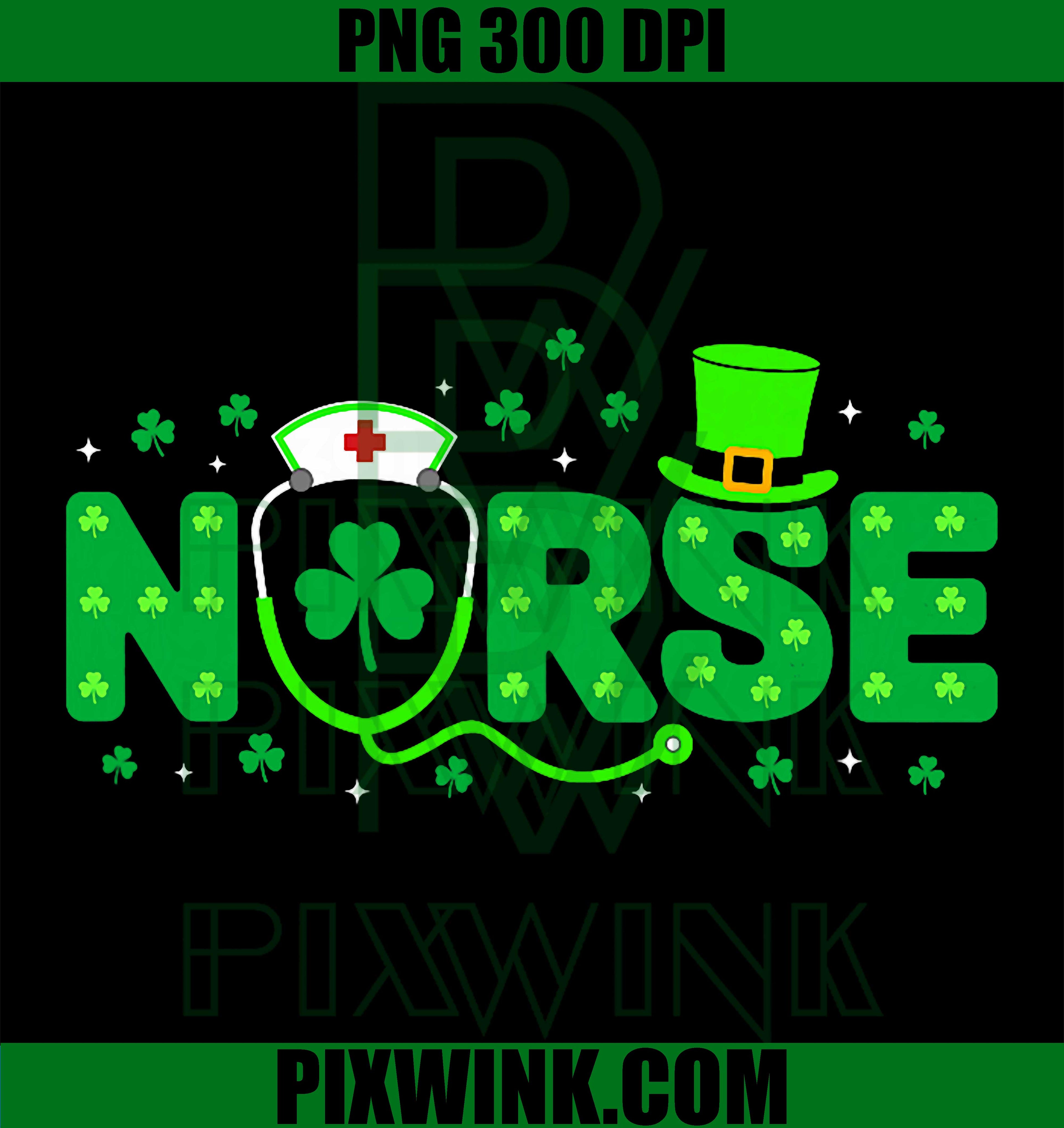 Lucky Nurse Shamrock Stethoscope PNG, St Patricks Day Scrub Nurse PNG