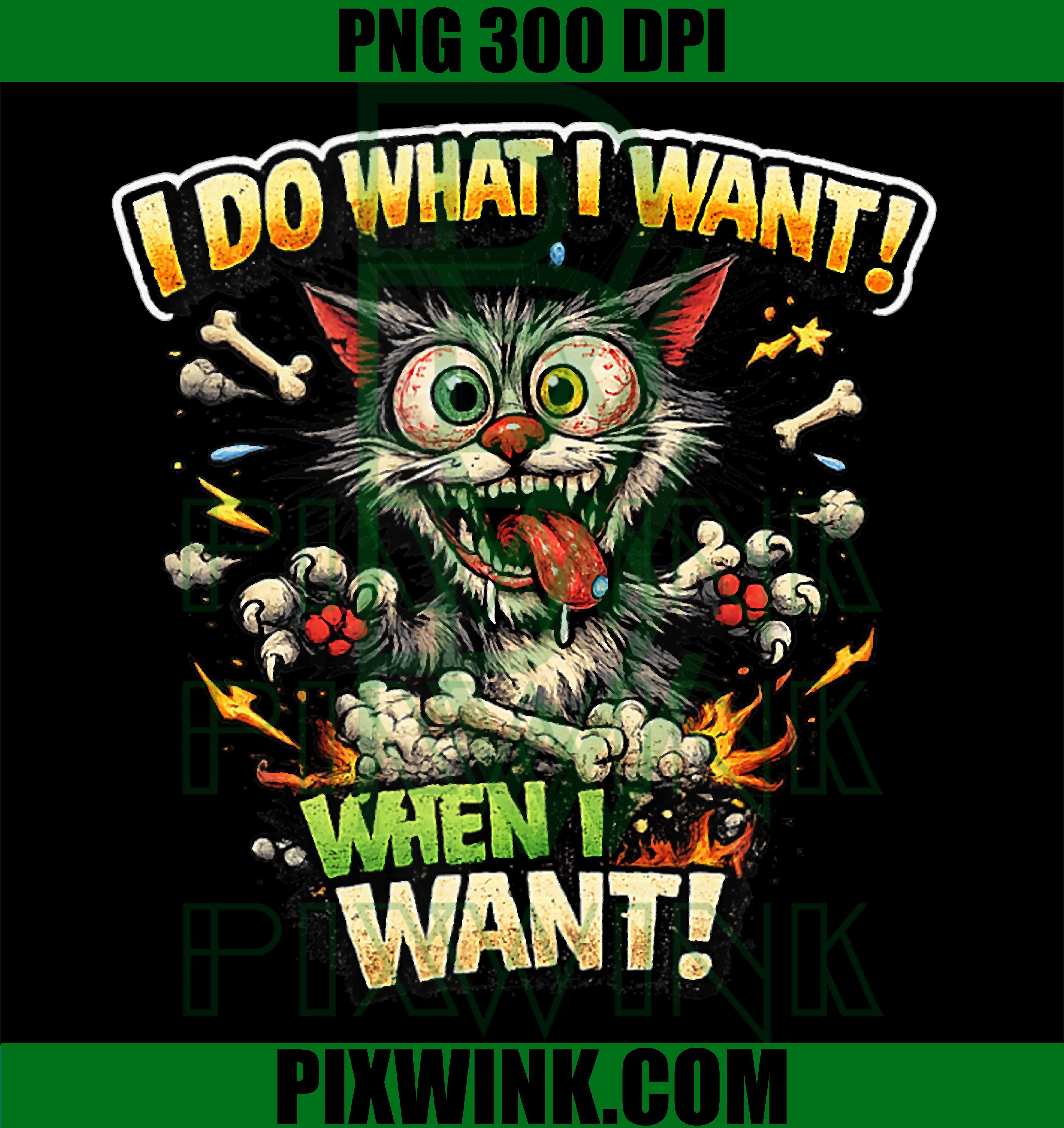Wild Comic Cat PNG, Crazy Cartoon Cat PNG