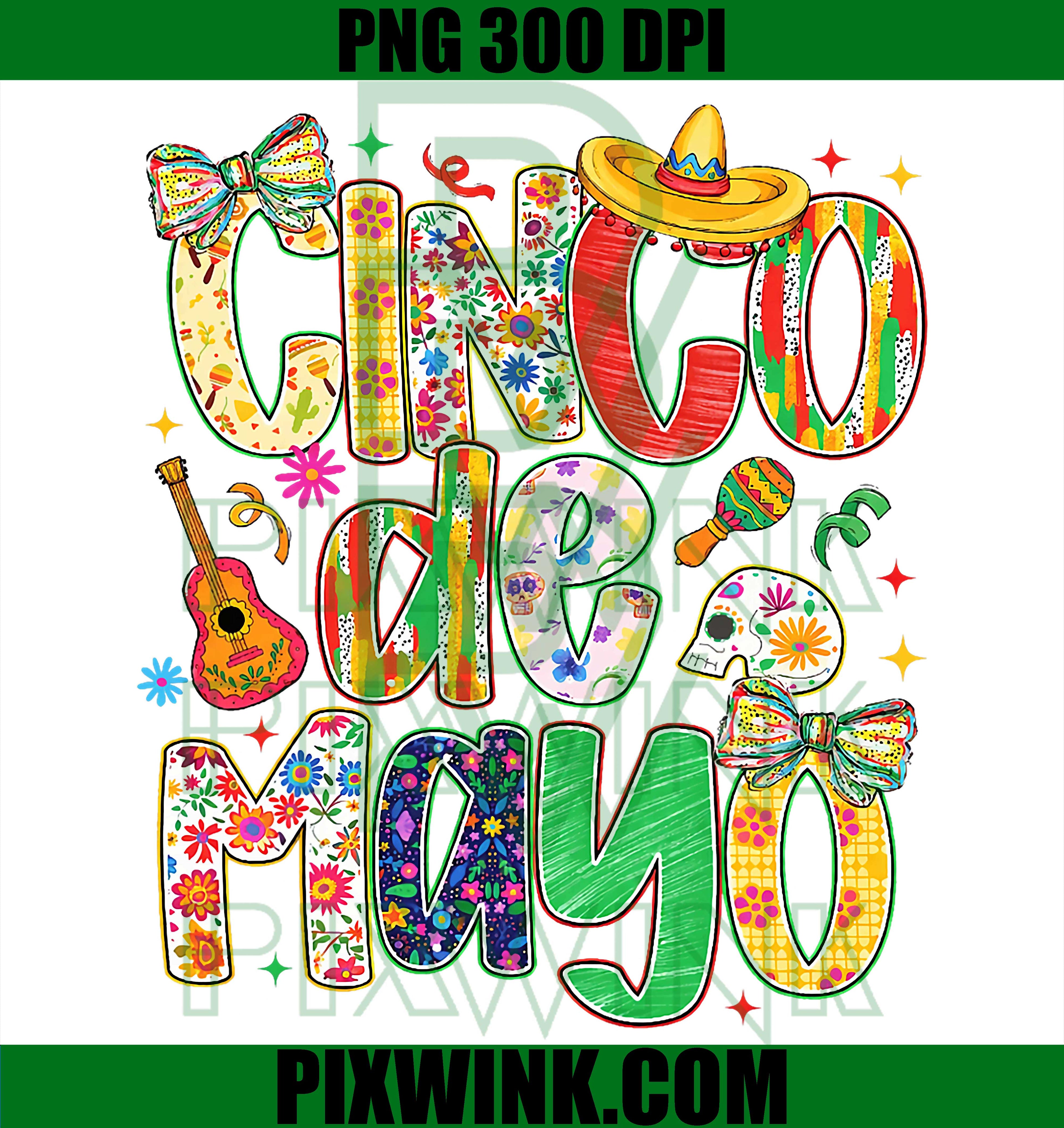 Cinco de Mayo Fiesta PNG, Floral Bow Sombrero PNG Women Girl Design