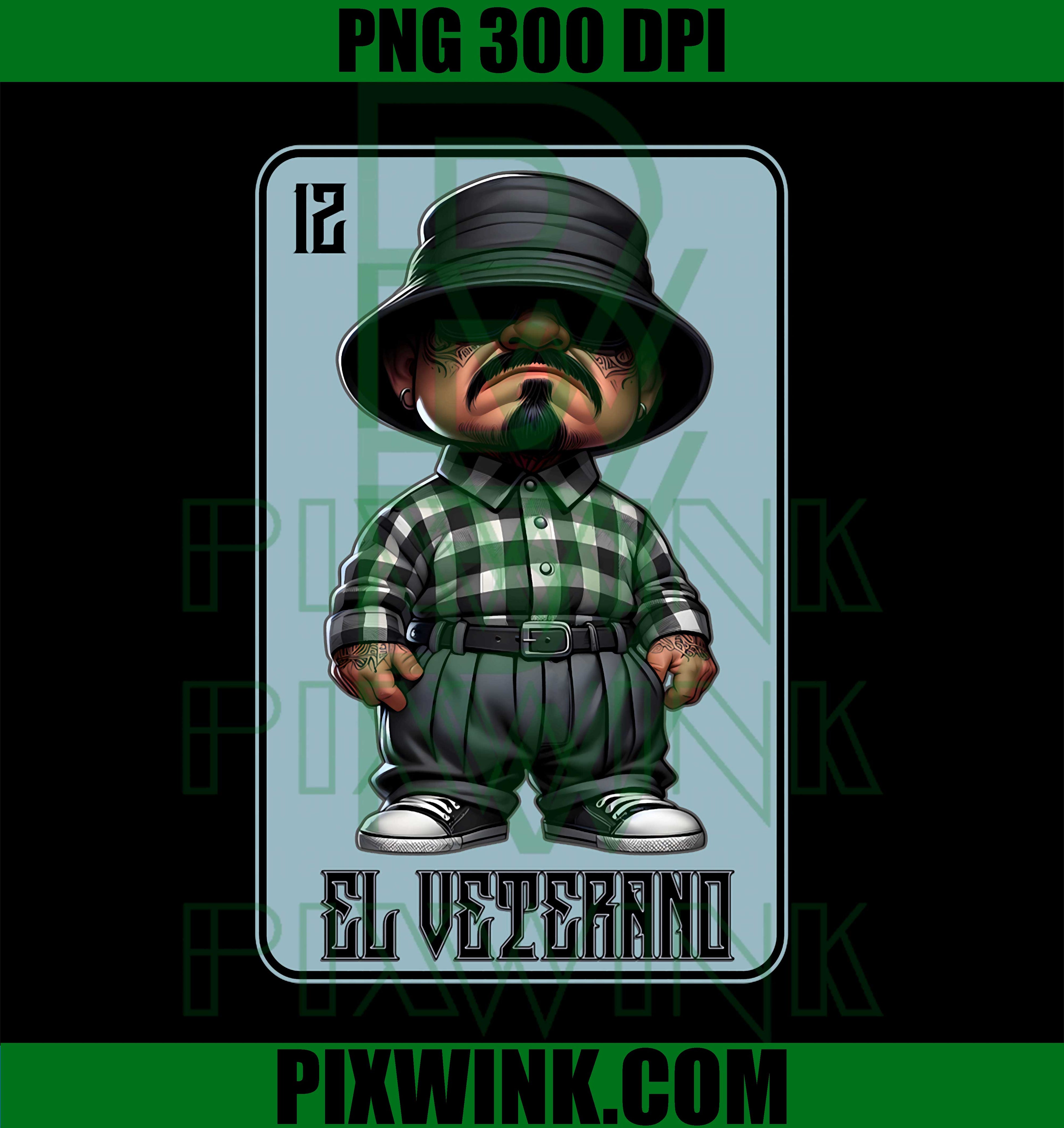El Veterano PNG, Chicano Lowrider PNG, Cholo Art PNG