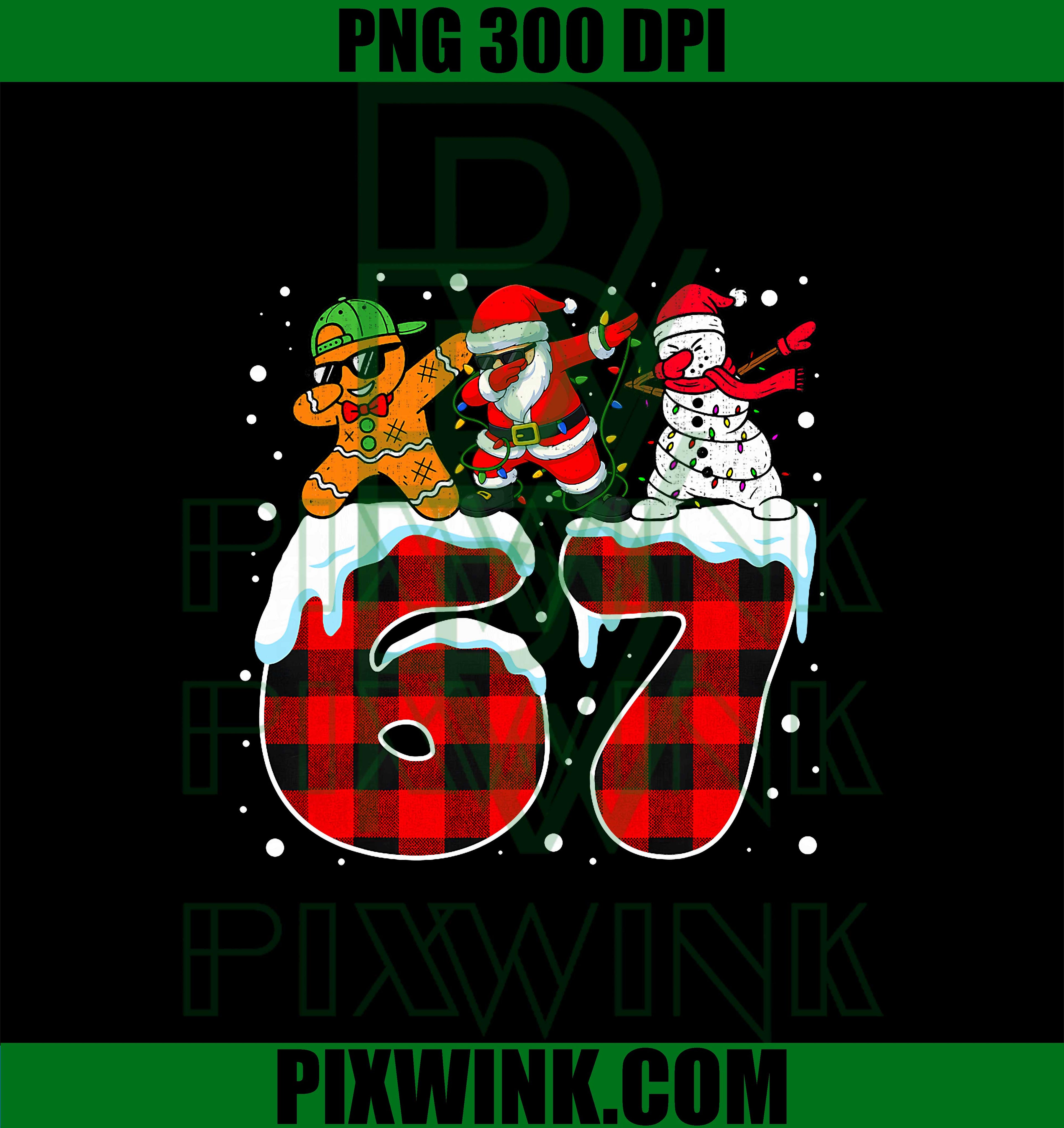 Trending Christmas Funny 67 Meme Six Seven Dabbing Santa PNG,  Santa Dabbing Xmas PNG