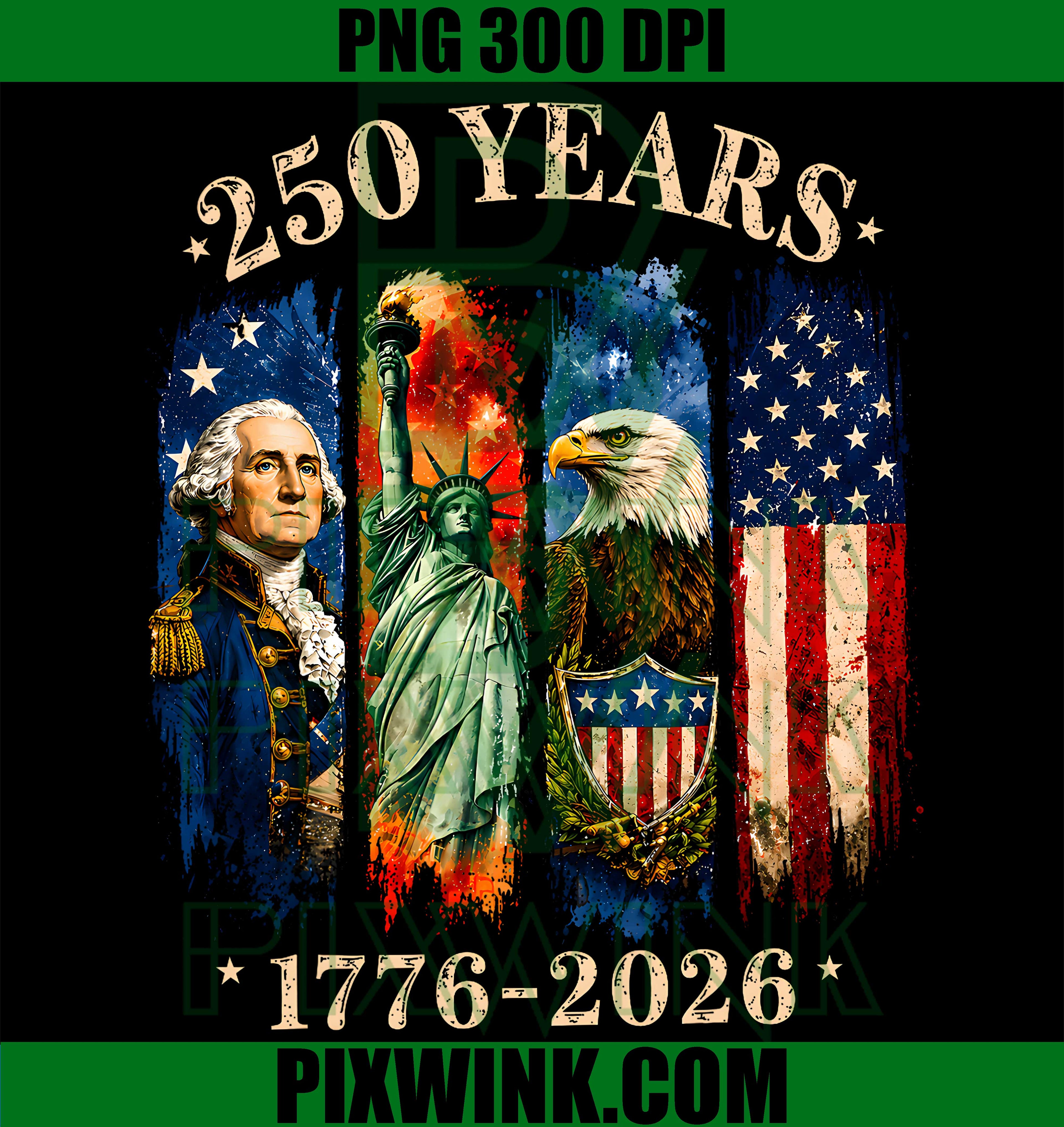 250 Years USA PNG, 1776 2026 USA PNG, 4th July America PNG