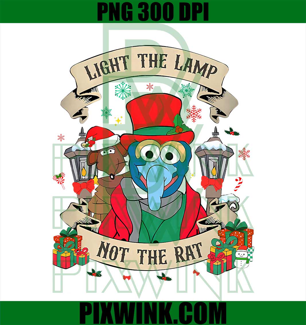Light The Lamp Not The Rat, Funny Christmas Matching Family PNG