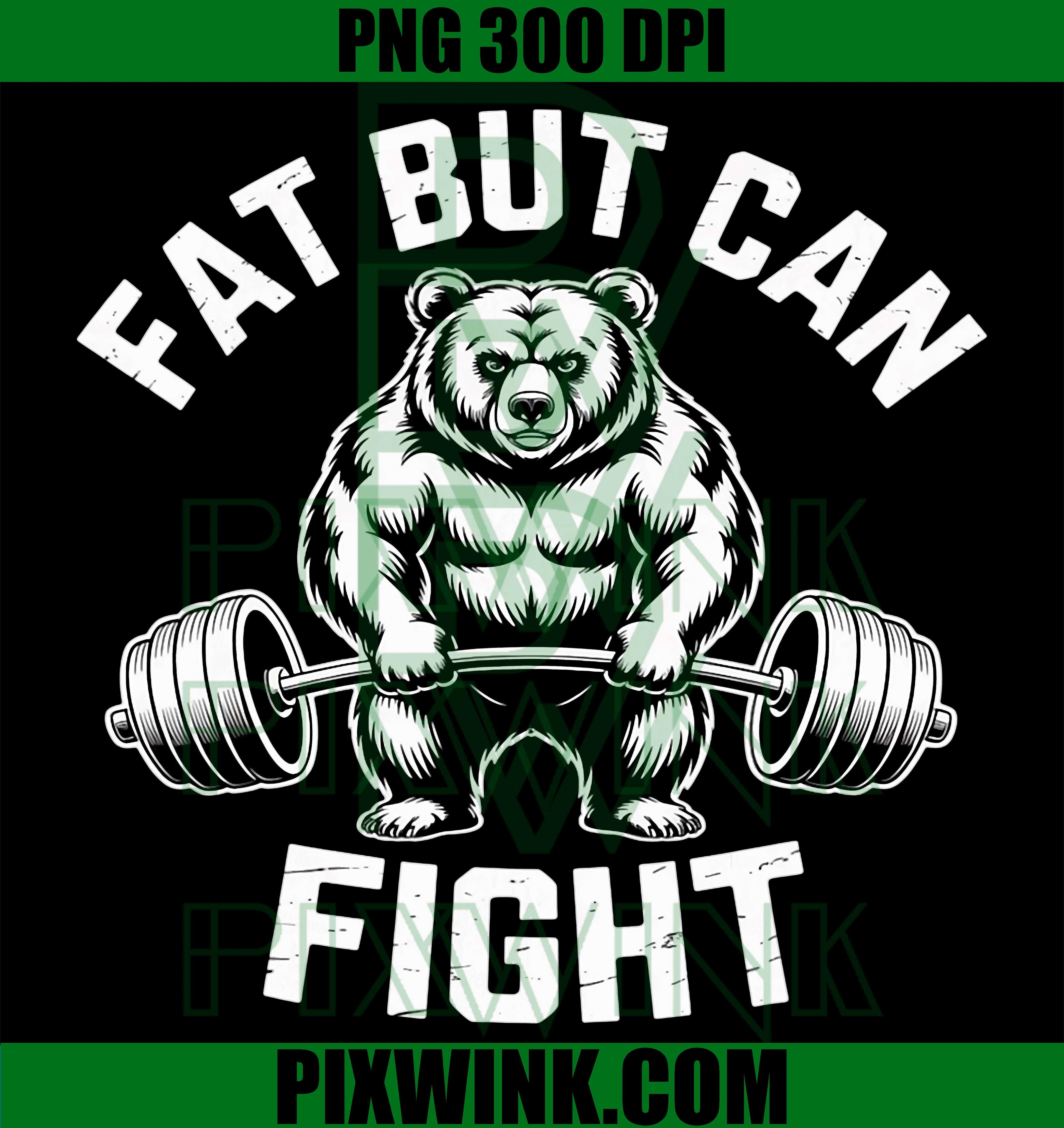 Powerlifting Bear PNG, Fat But Can Fight Gym PNG