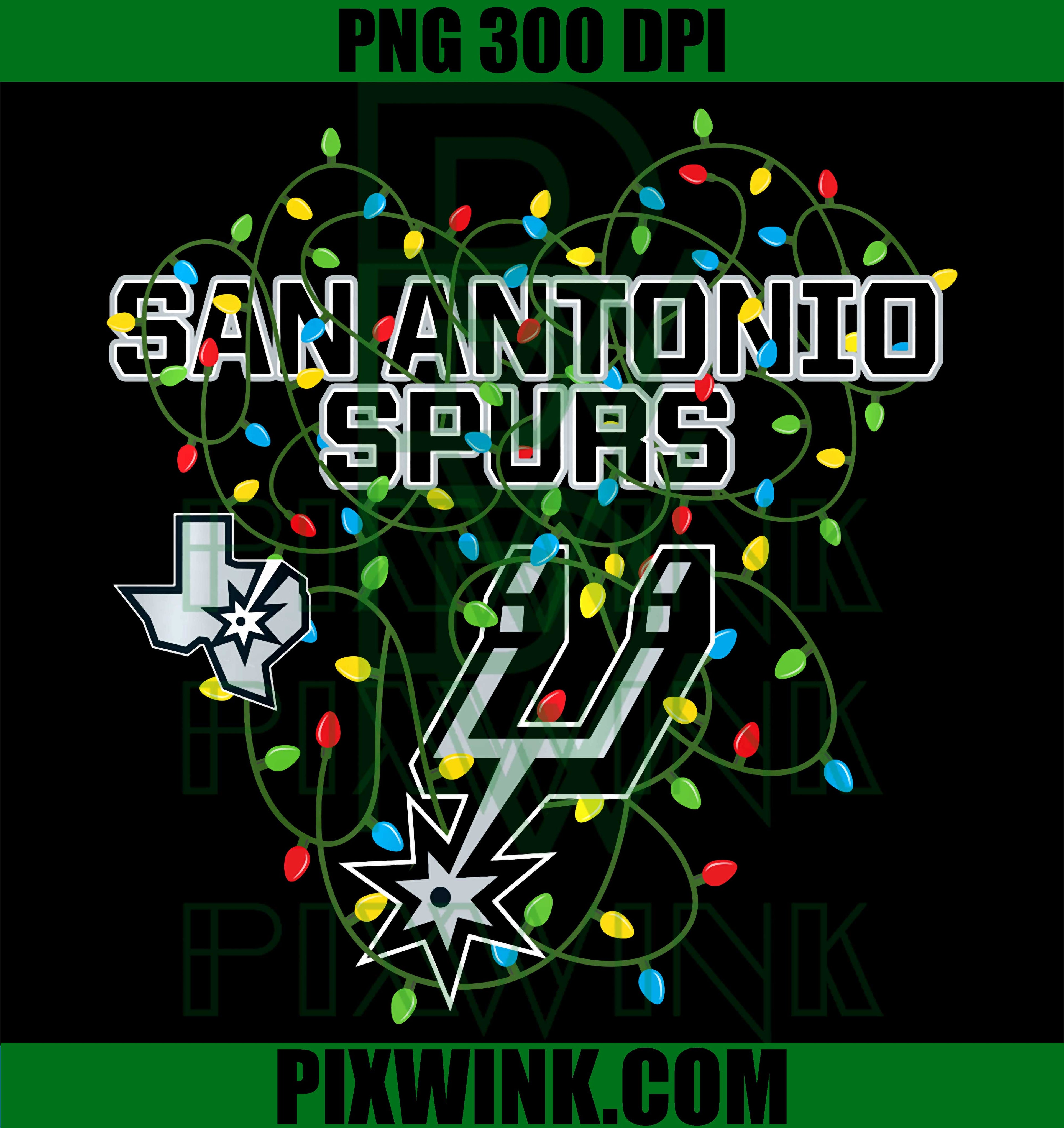 San Antonio Spurs Christmas Lights PNG, NBA Holiday Basketball PNG