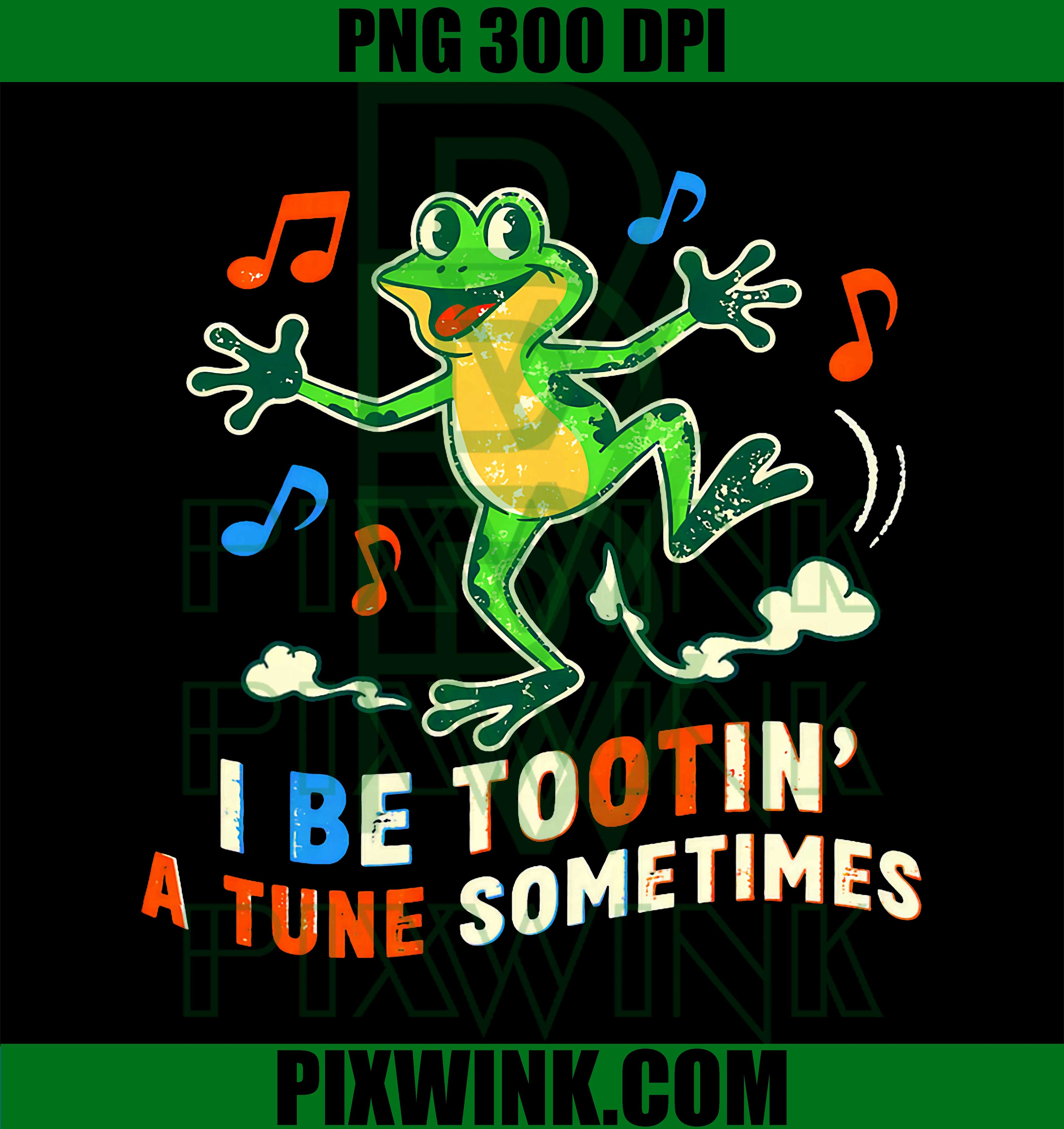 Farting Frog Musical Farts PNG, I Be Tooting A Tune Funny Frog PNG