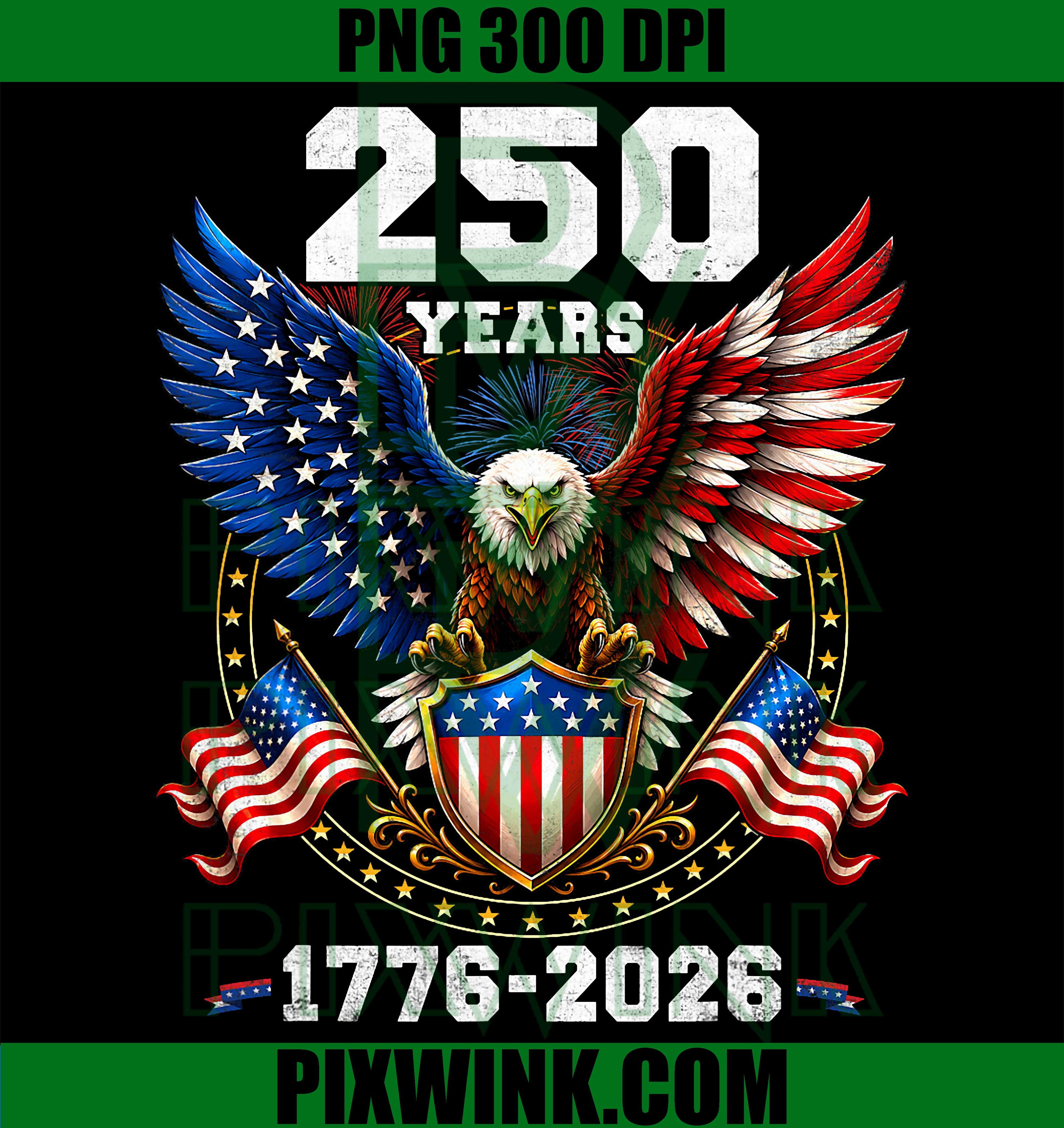 America 250th Anniversary Patriotic PNG, 4th Of July USA 250 Years PNG