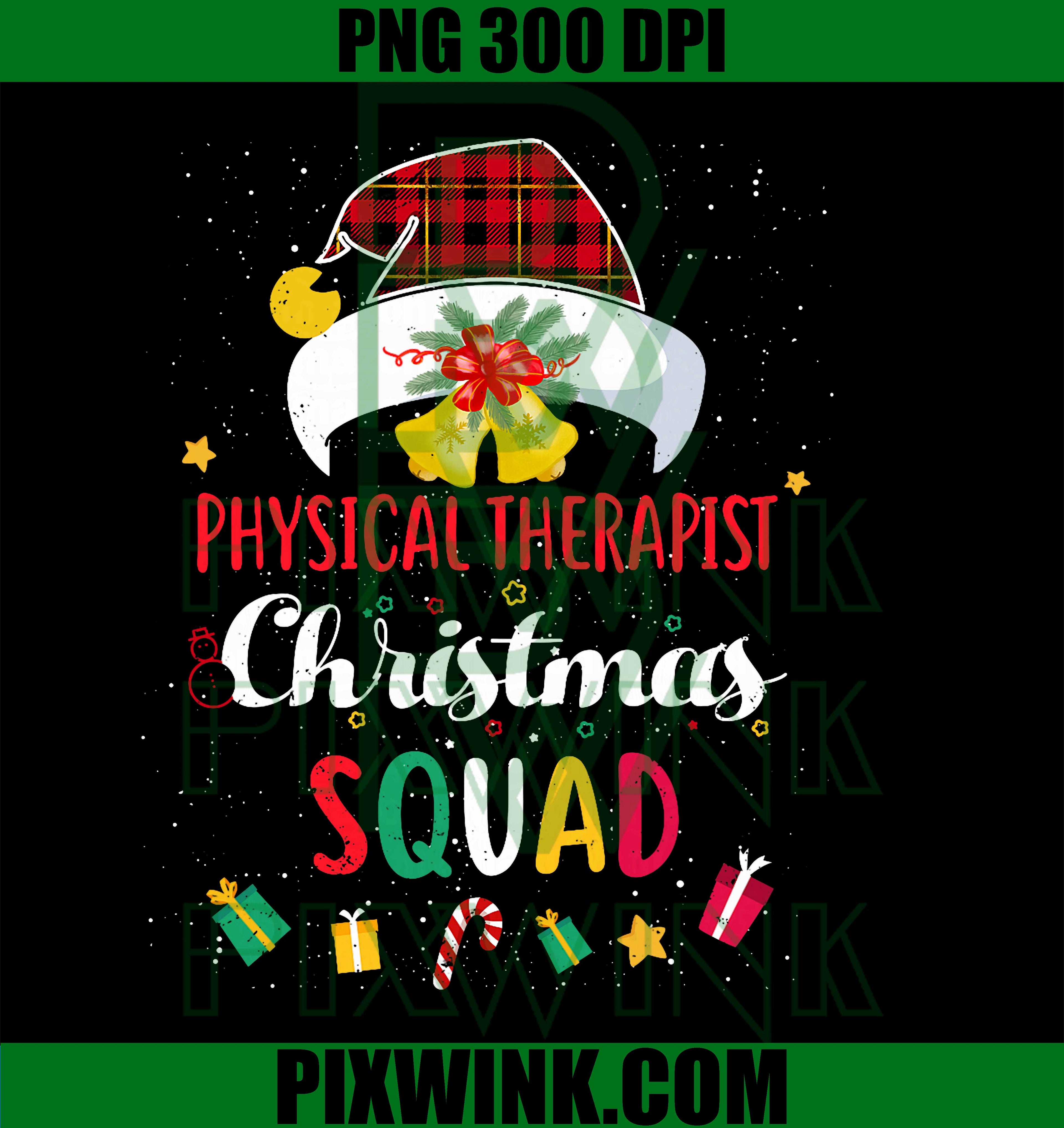 Physical Therapist Christmas Squad Santa Hat Match PNG