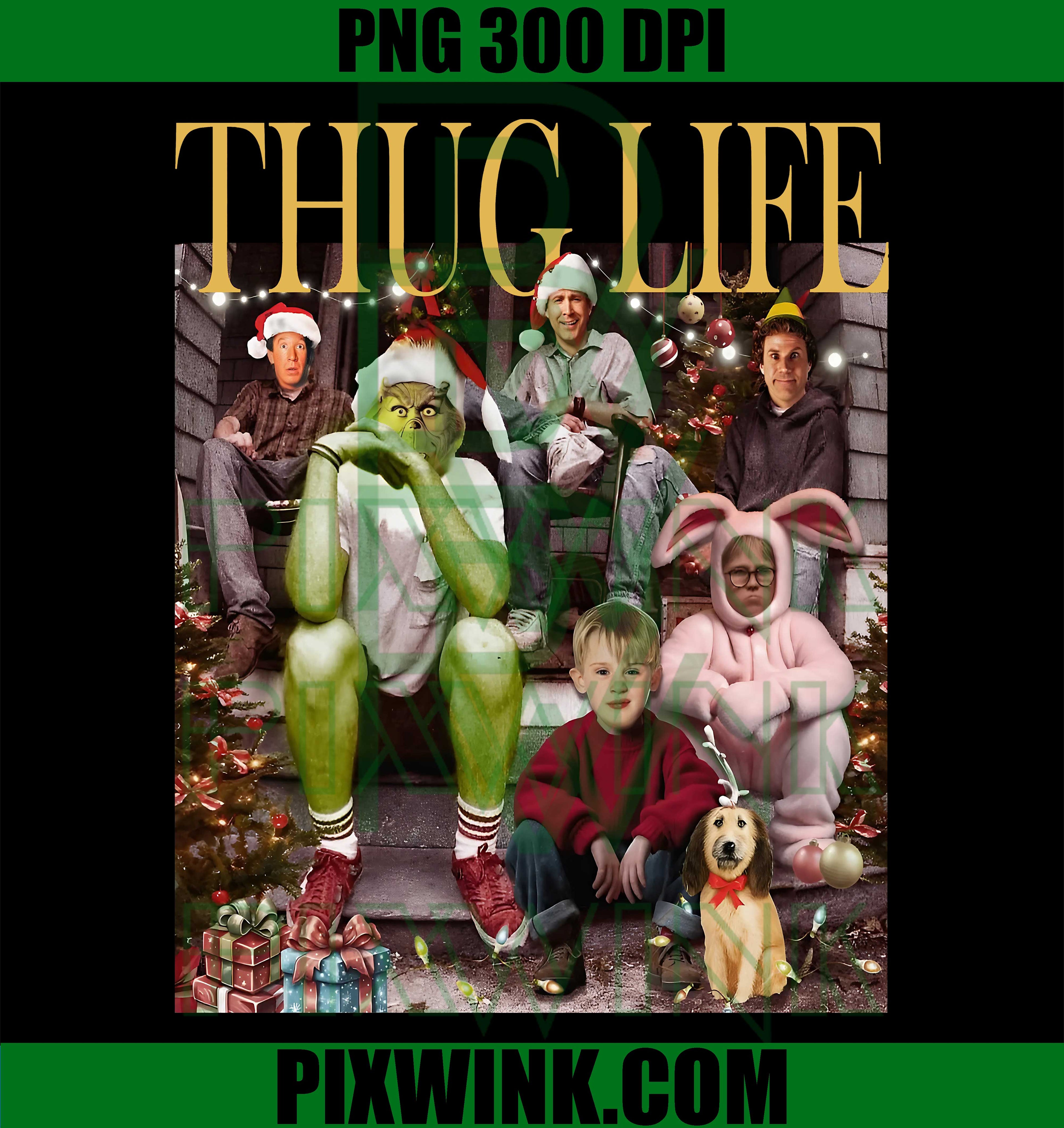Christmas Movie PNG, Holiday Thug Life PNG, Classic Xmas Art PNG