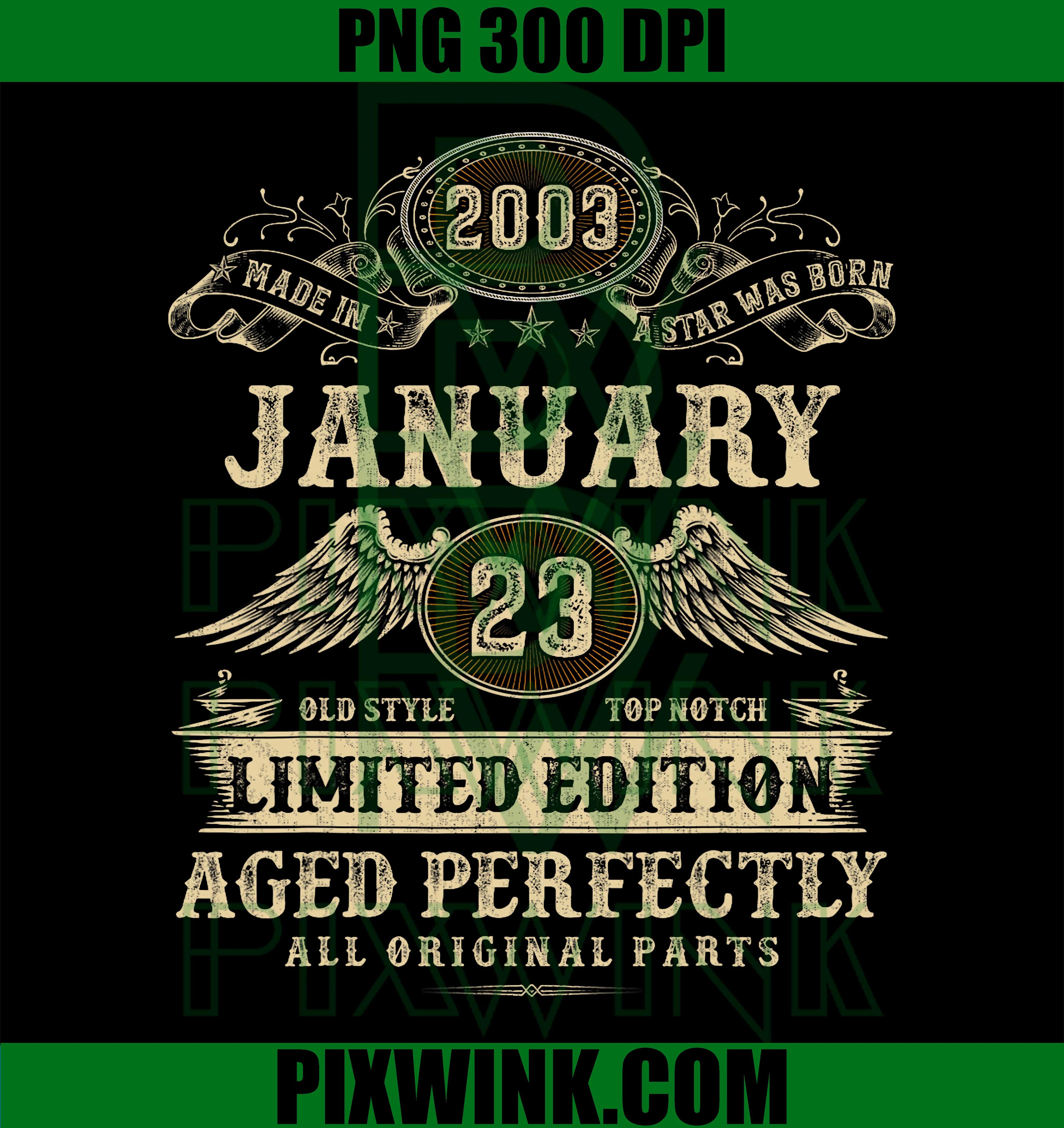 Legendary Man Born January 2003 23rd Birthday PNG