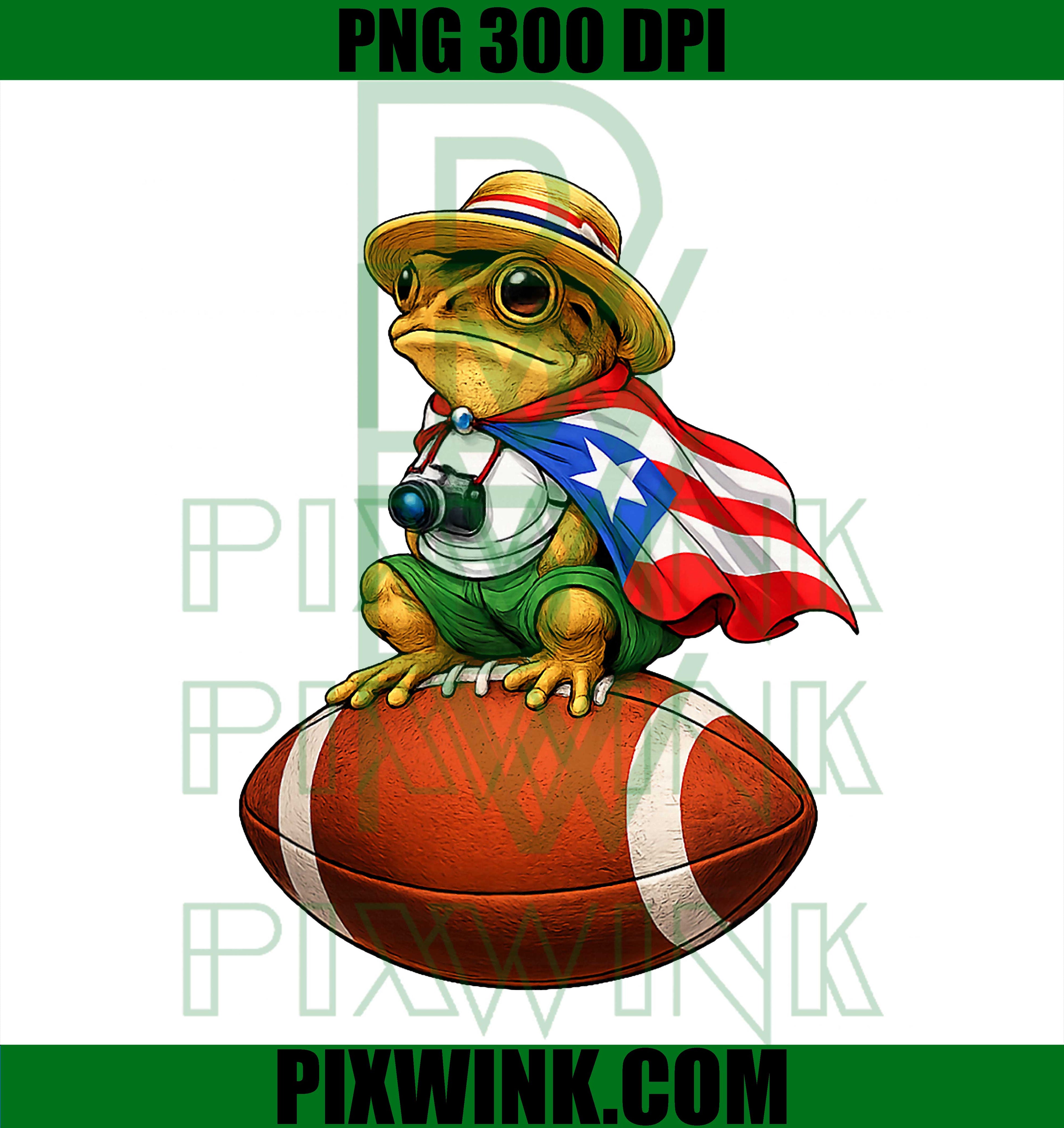 Frog On Football PNG, Chile Flag Frog PNG, Cute Sports Frog PNG
