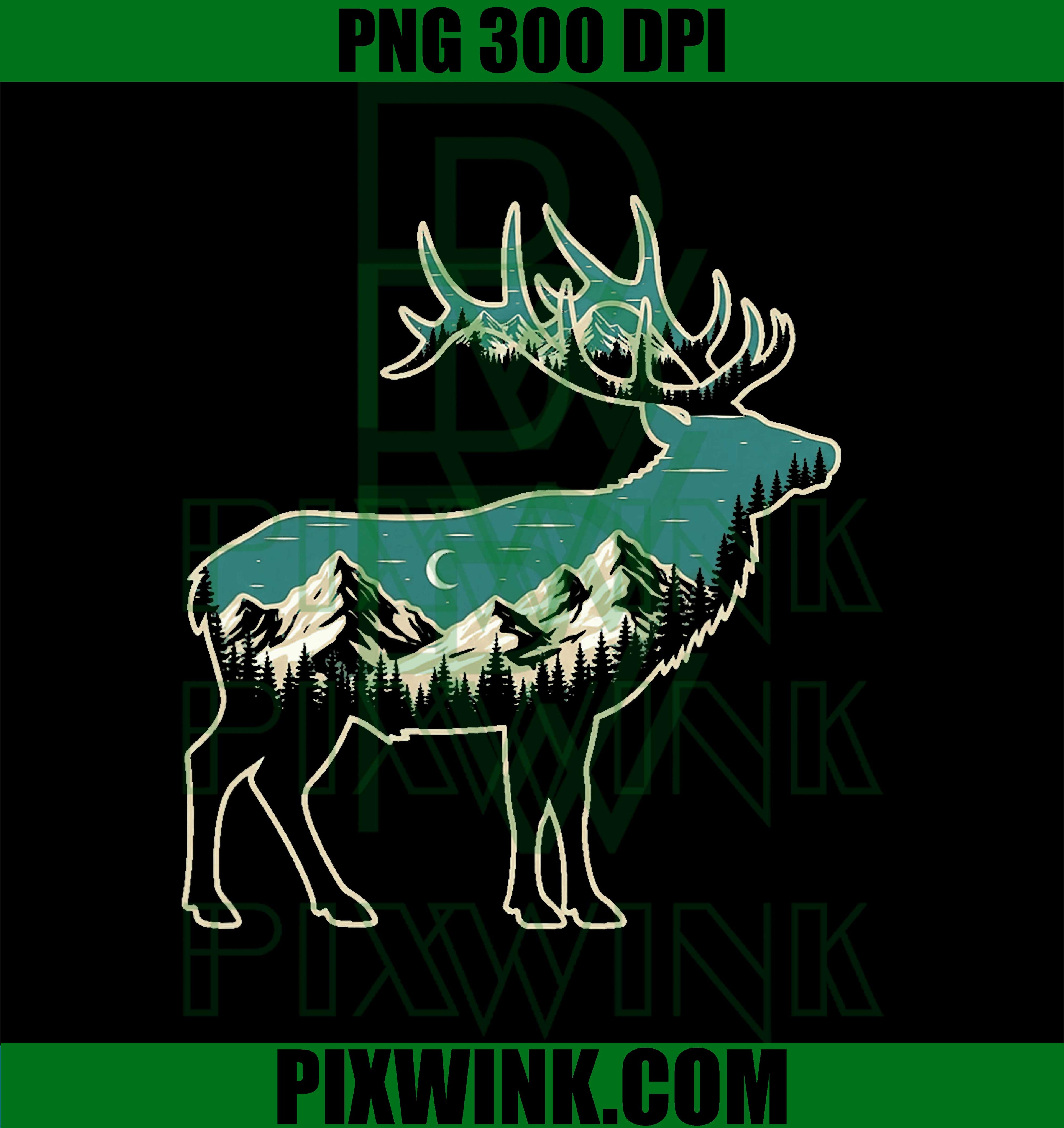 American Elk Lover Dad Retro Hunting PNG