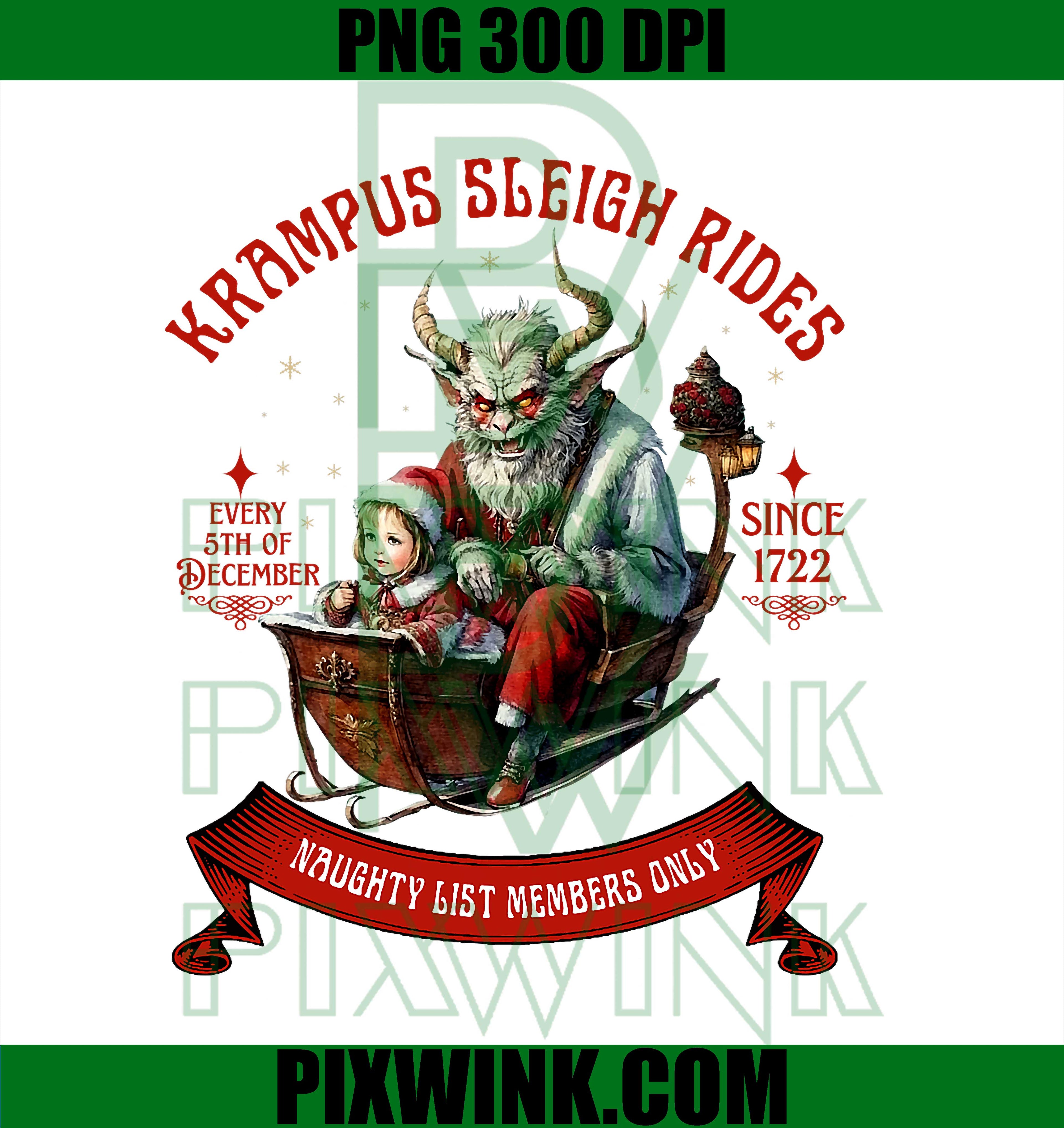 Krampus Sleigh Rides PNG, Merry Krampus Christmas Xmas Horror PNG