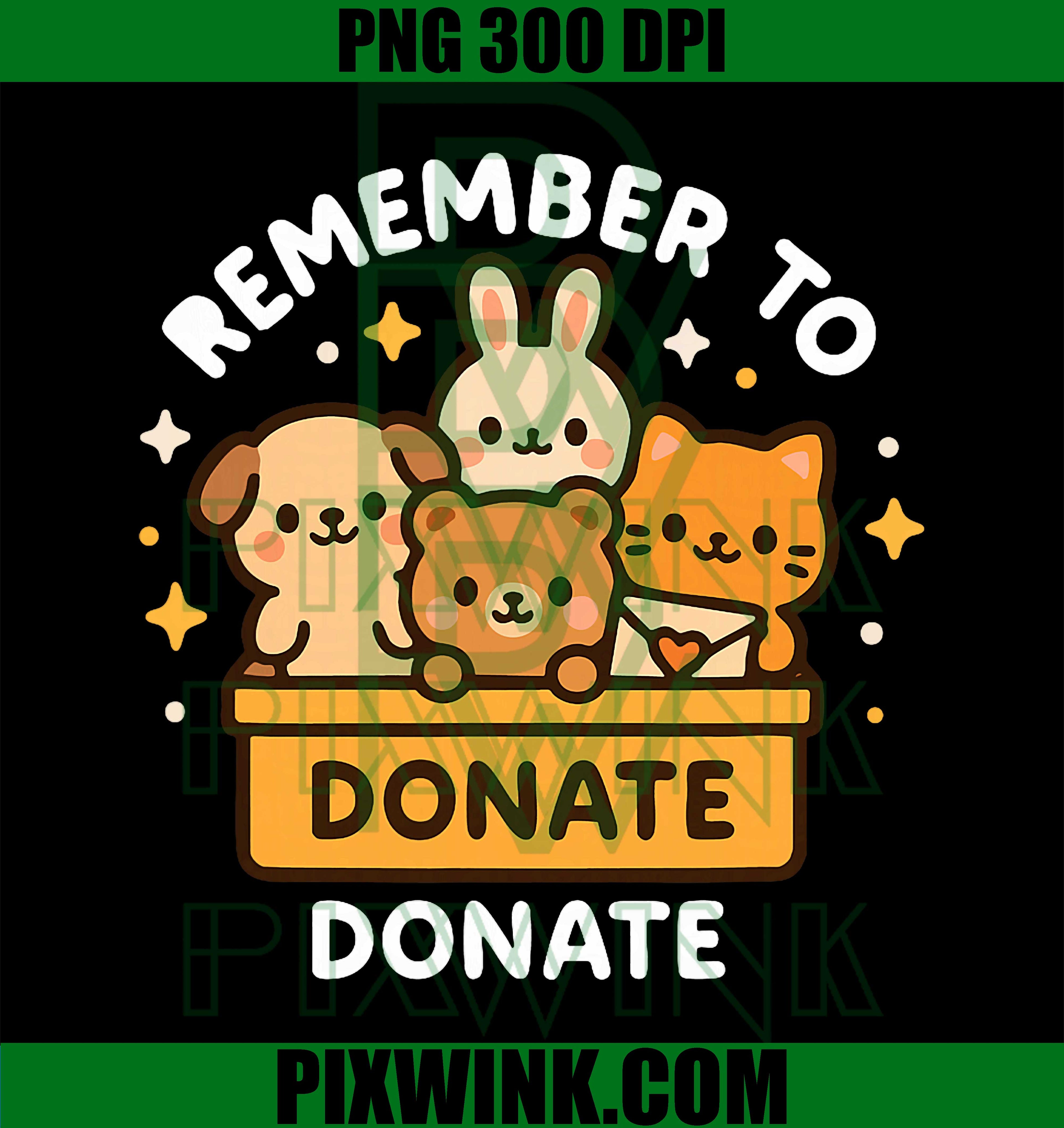 Remember to Donate PNG, Cute Donation PNG