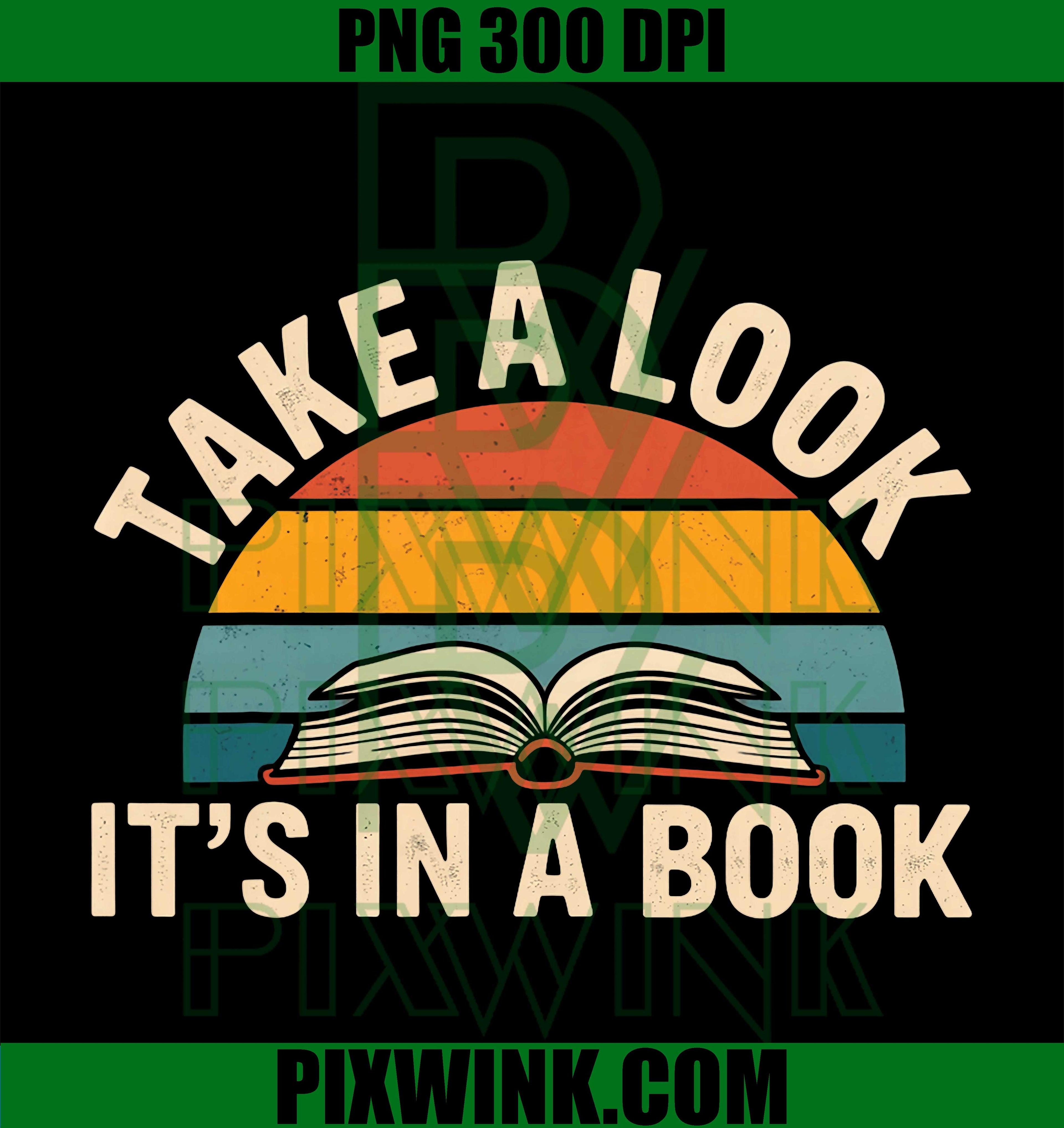 Retro Reading PNG, Bookworm Librarian PNG, Take A Look Its In A Book PNG