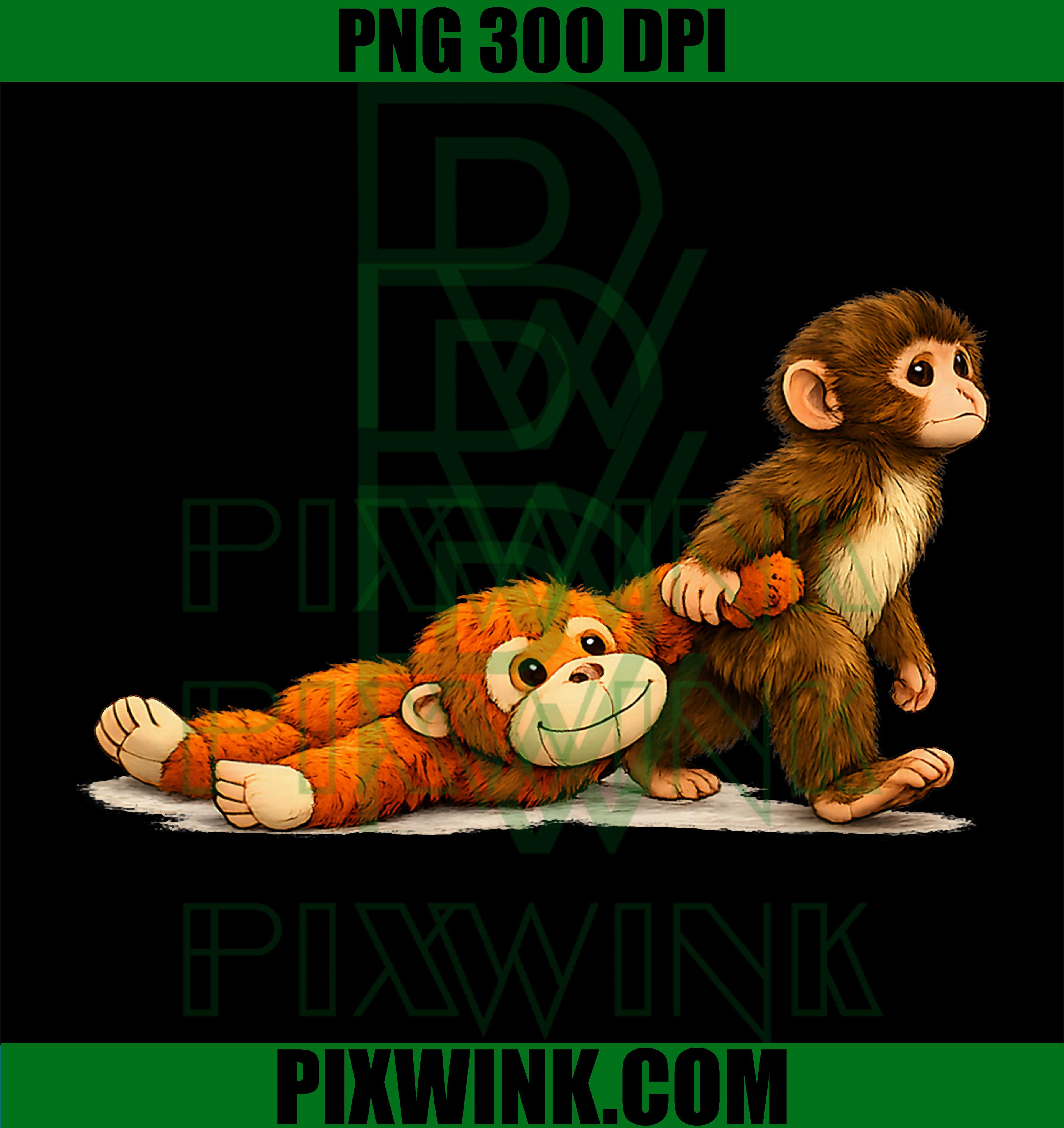 Monkey Punch Baby PNG, Cute Little Punch Graphic PNG, Big Love Monkey Design PNG