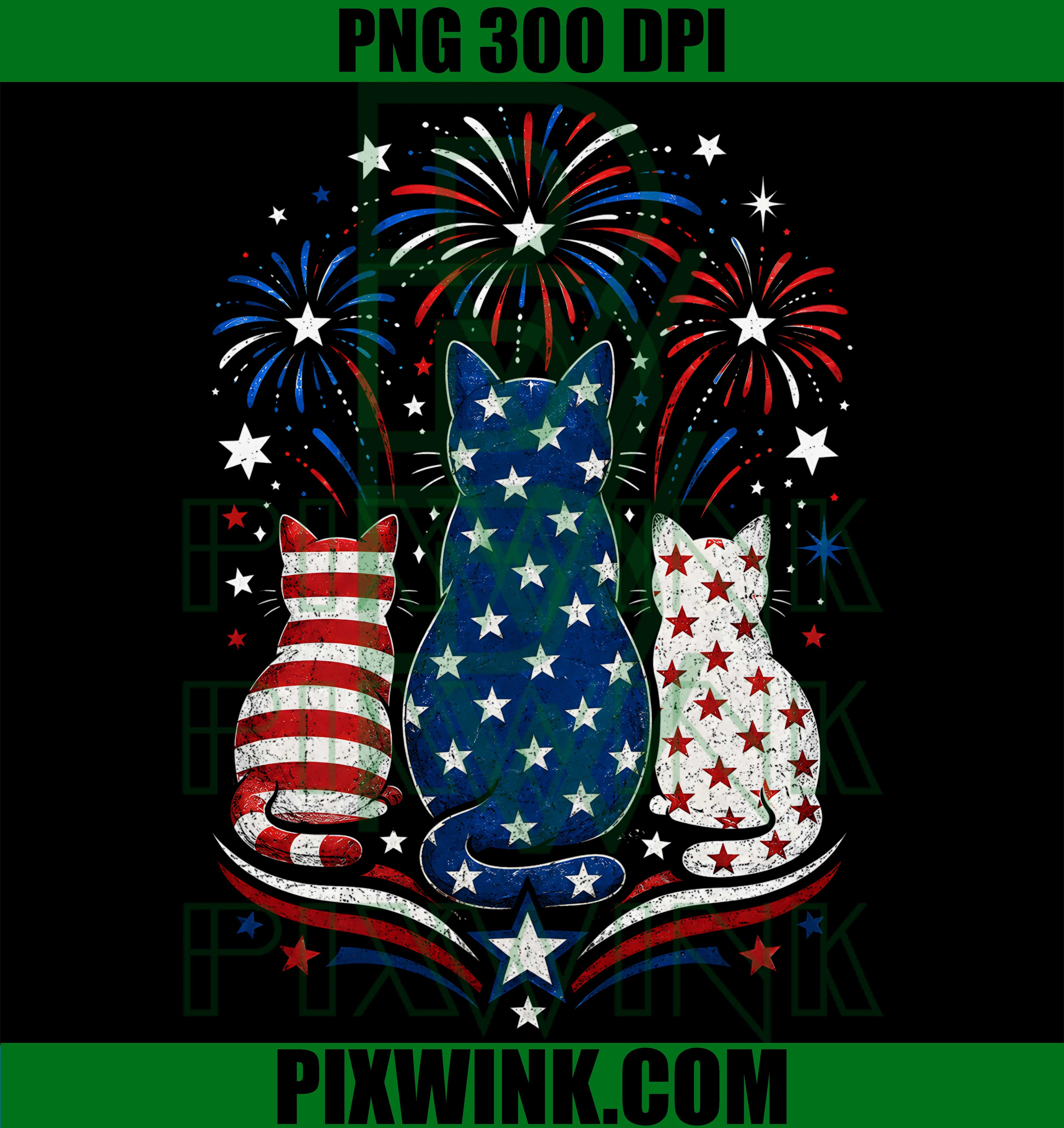 250th Anniversary USA 2026 PNG, Patriotic American Flag Cat PNG