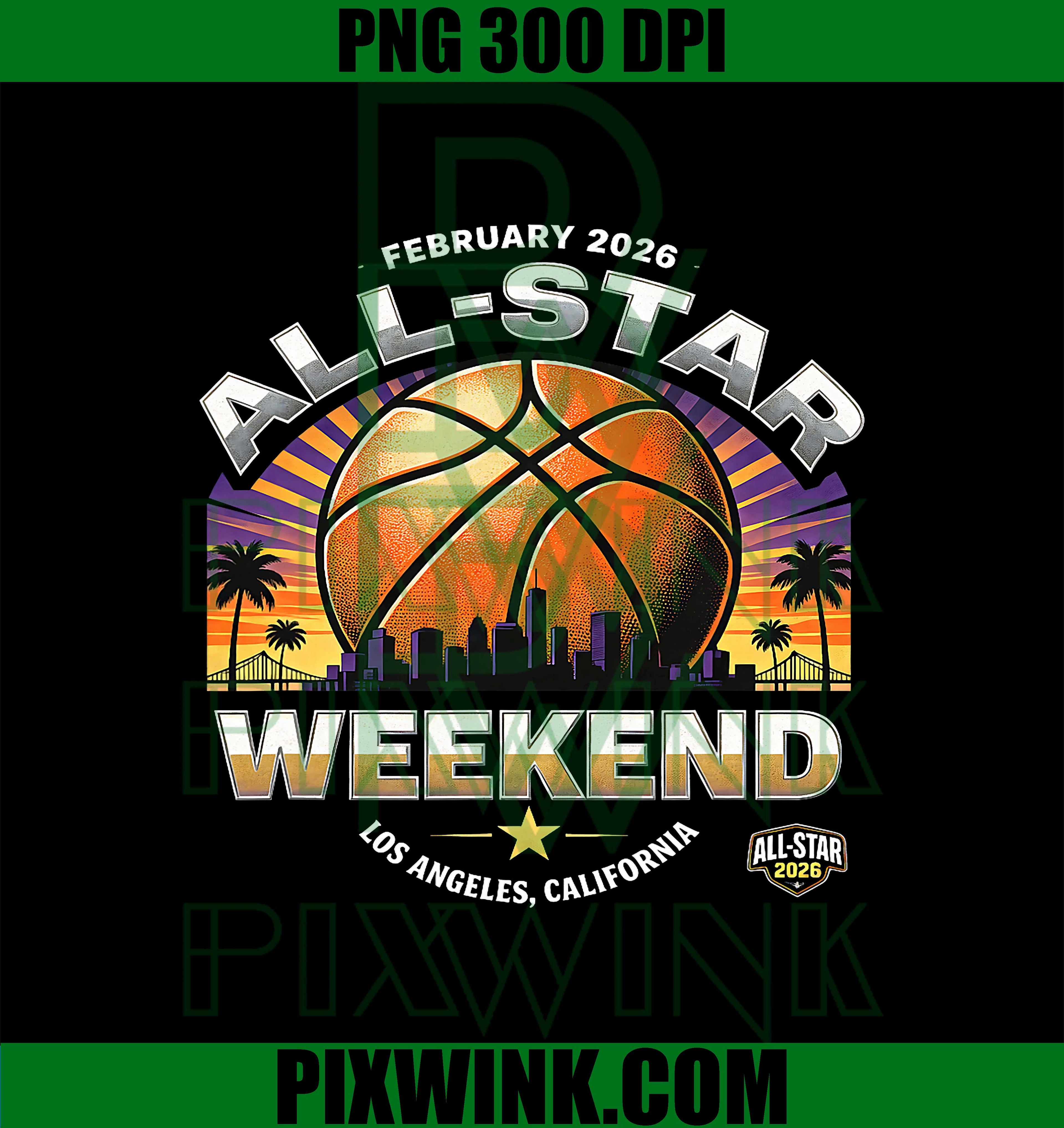 February 2026 Los Angeles Basketball Fan PNG, LA Hoops Fan Graphic PNG