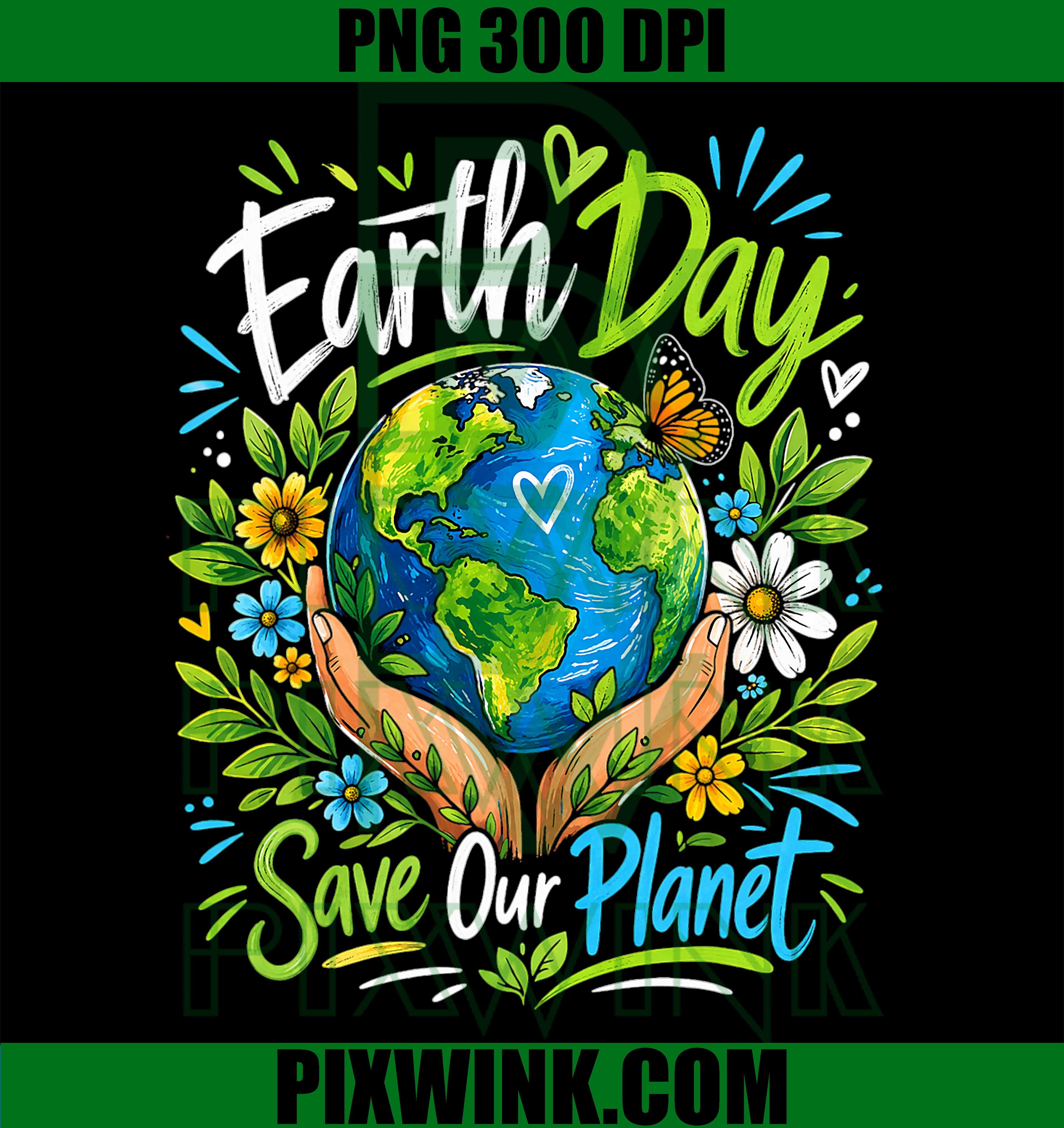Earth Day Save Planet PNG, Nature Lover Awareness Design PNG