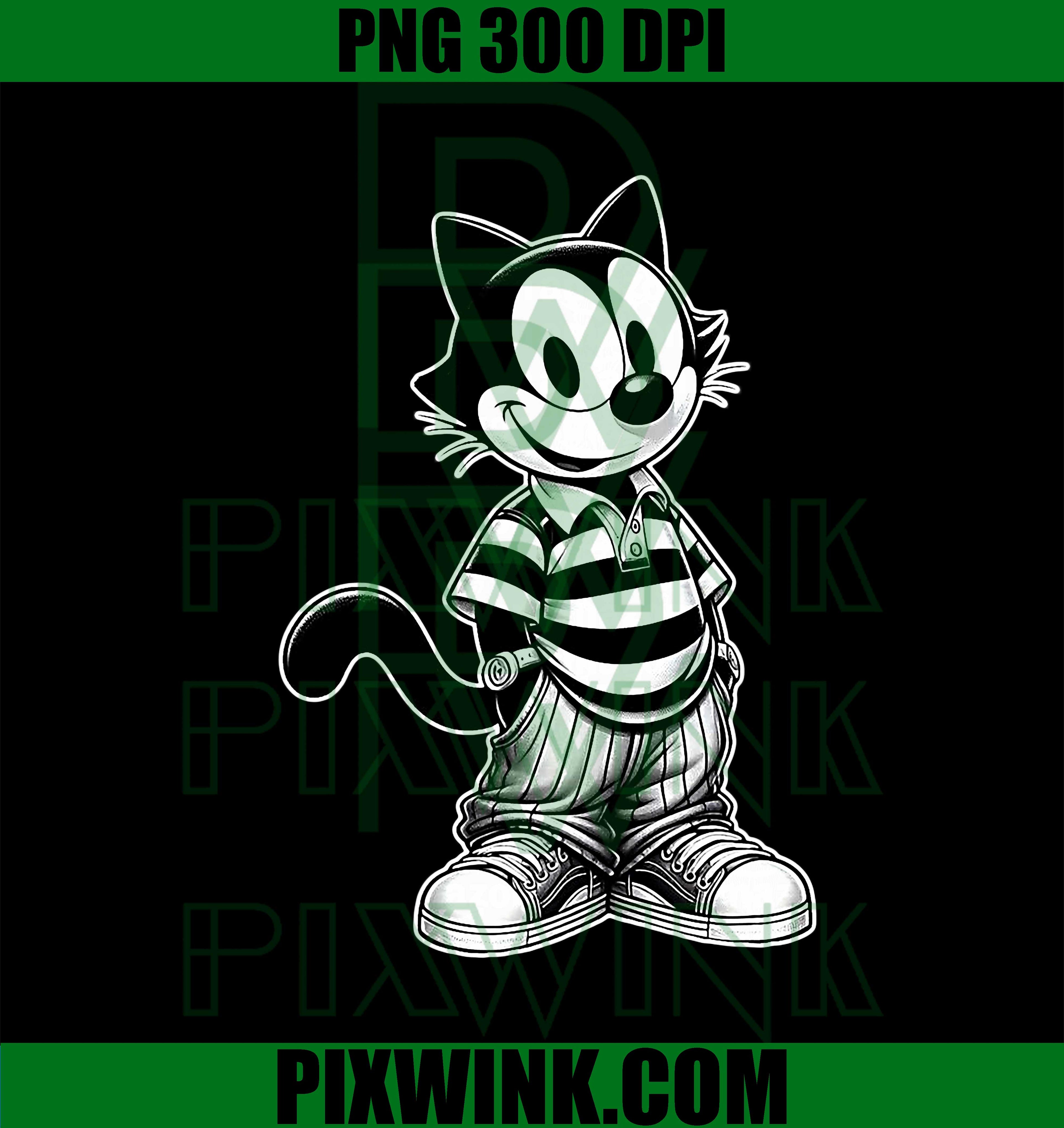Felix Chicano Cholo Cat PNG, Cholo Style Cat Graphic PNG