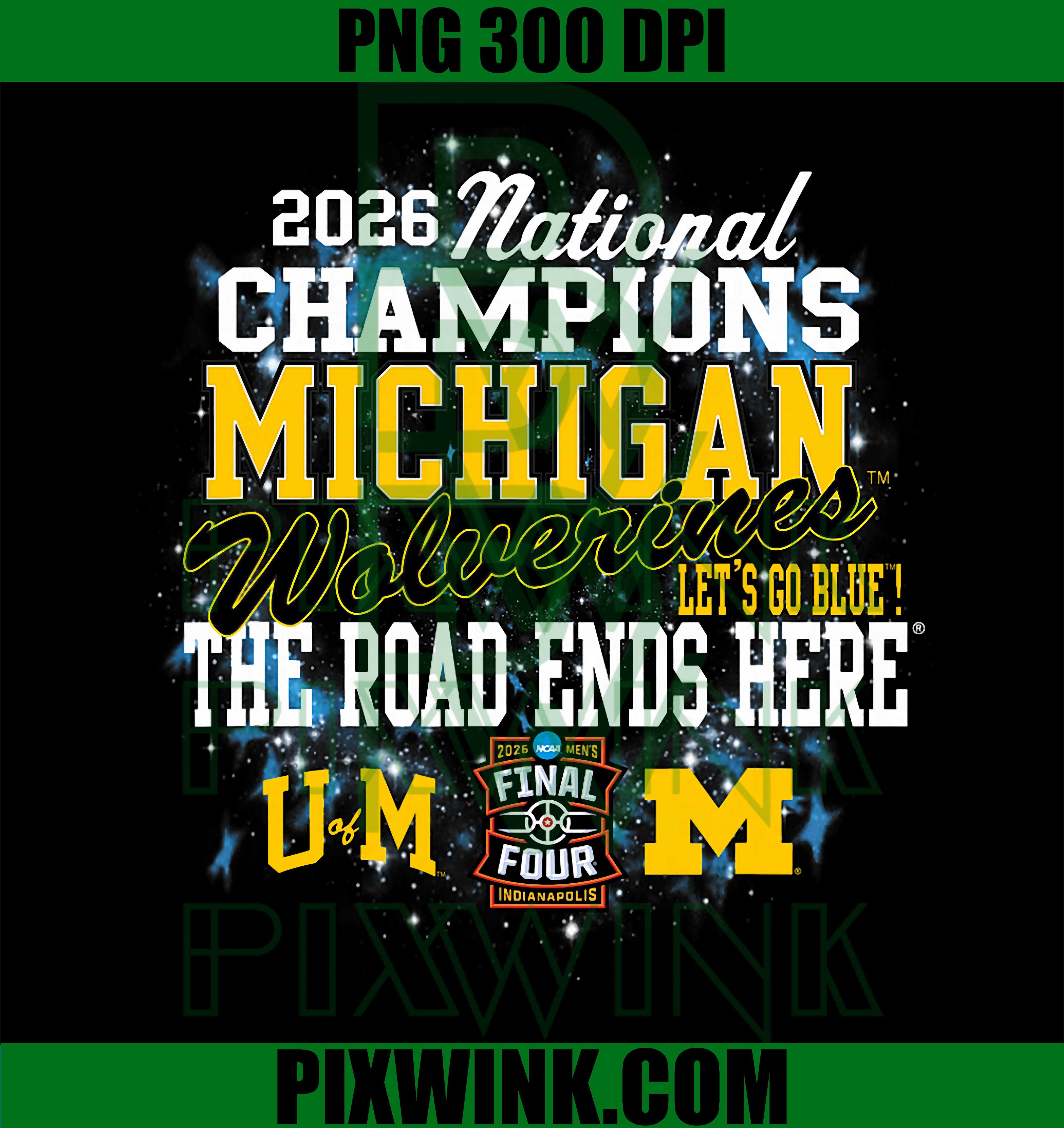 Michigan Wolverines Champs PNG, 2026 Basketball National Title PNG
