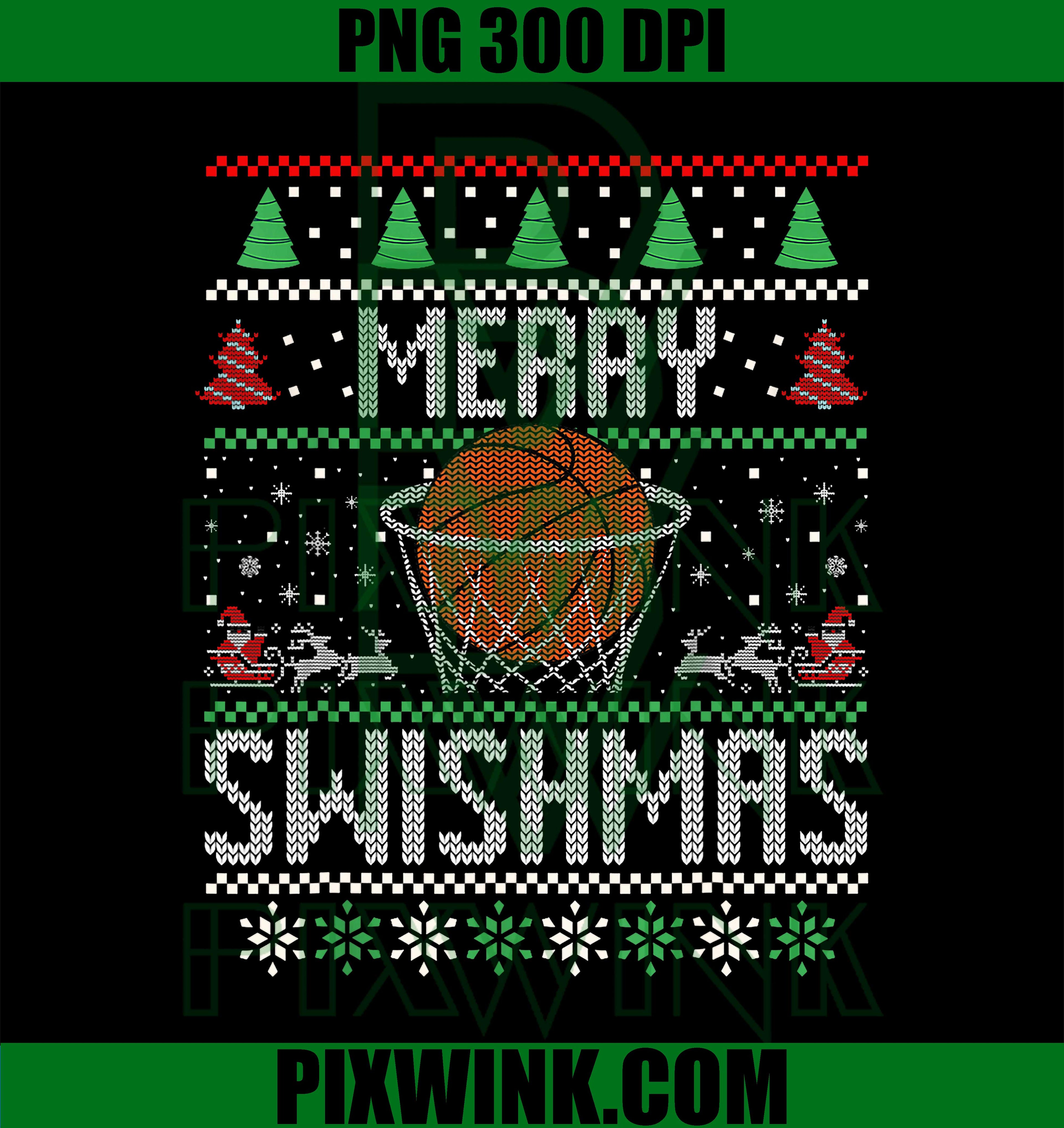 Christmas Merry Swishmas Ugly Christmas Basketball PNG