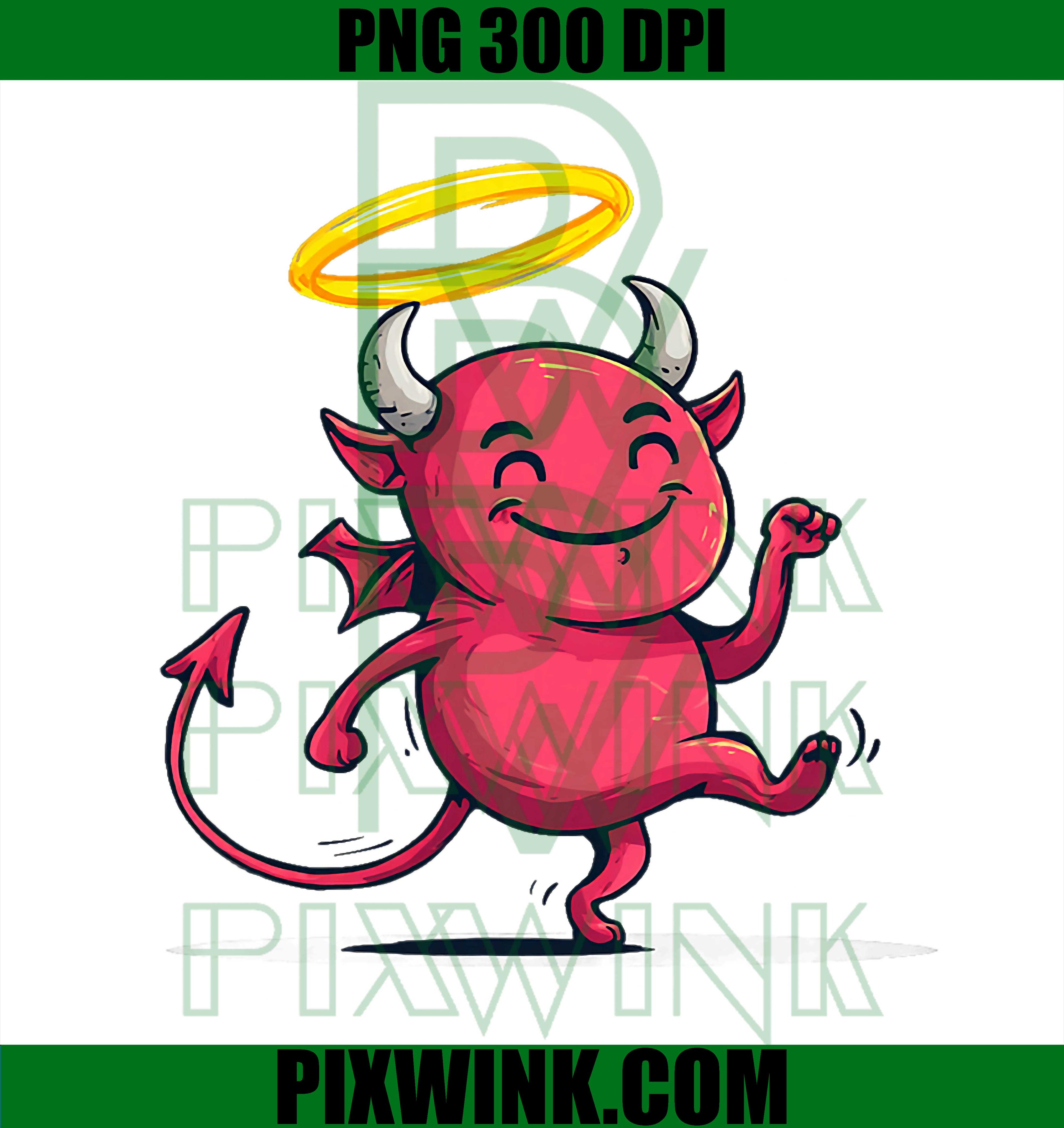 Happy Devil Angel Halo PNG, Cute Devil Cartoon PNG
