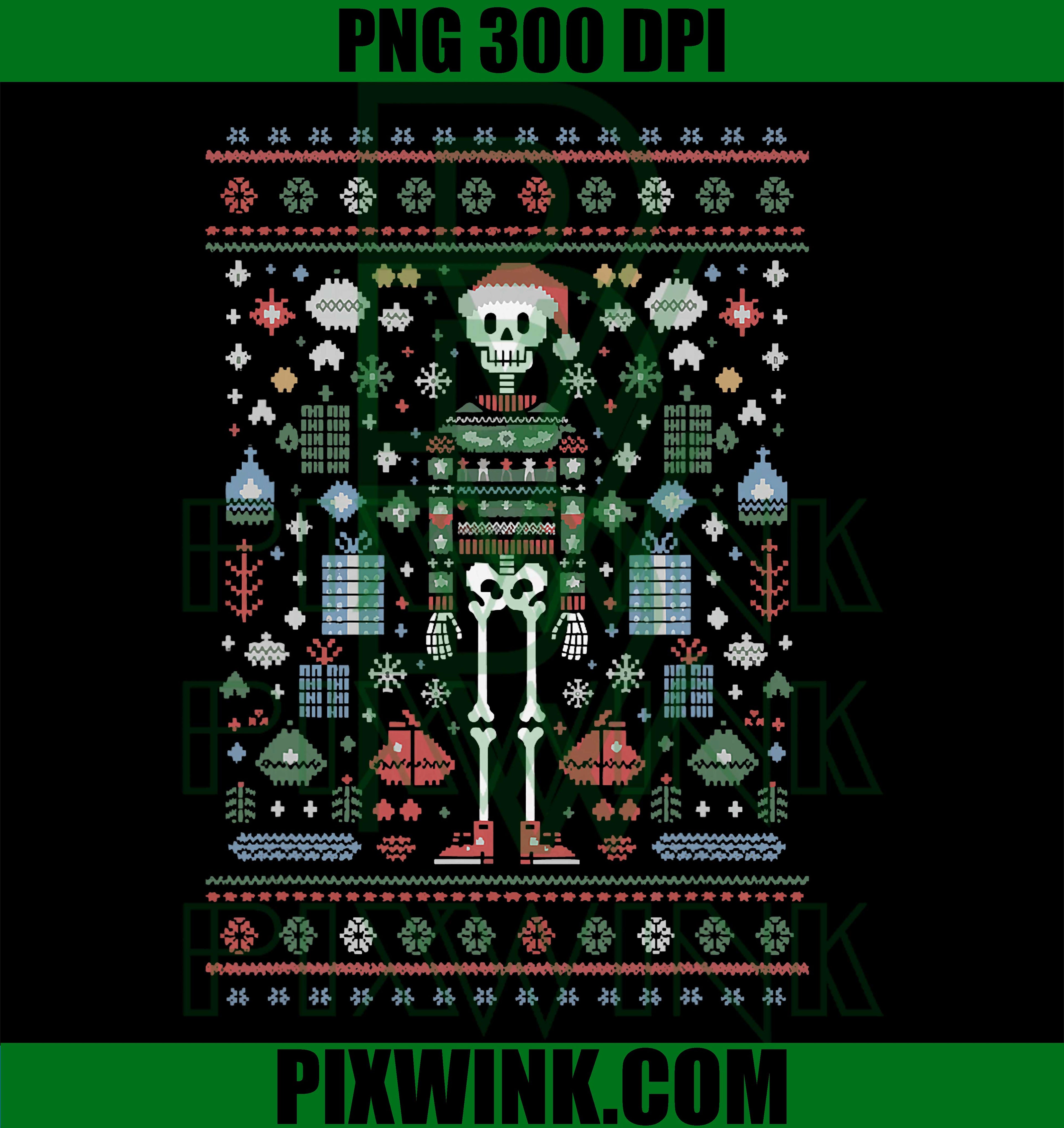 Skeleton Ugly Christmas PNG,  Skull Santa Claus, Funny Christmas PNG
