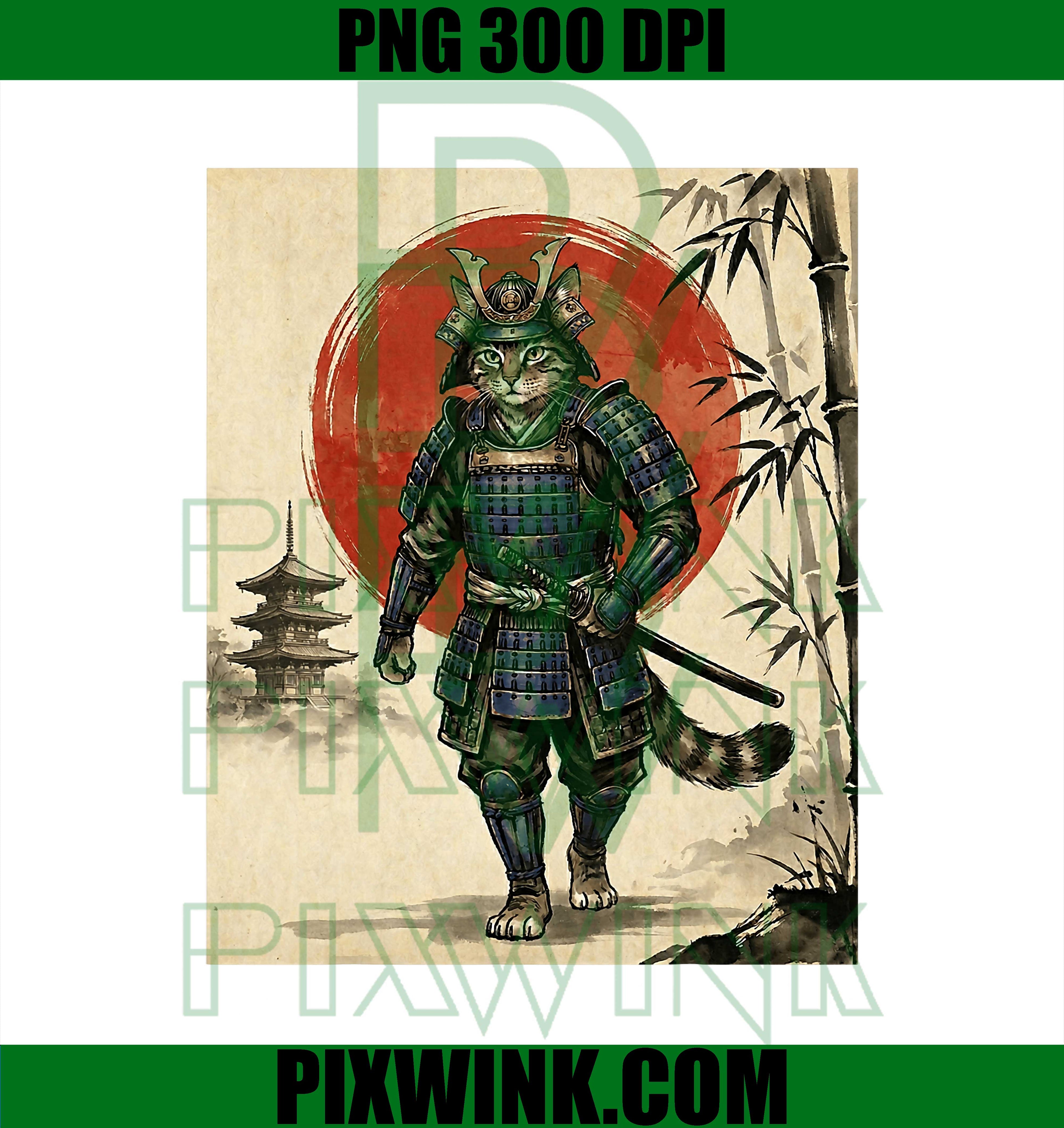 Cool Cat Bigfoot Japanese, Vintage Graphic Ukiyo-e Art Funny PNG